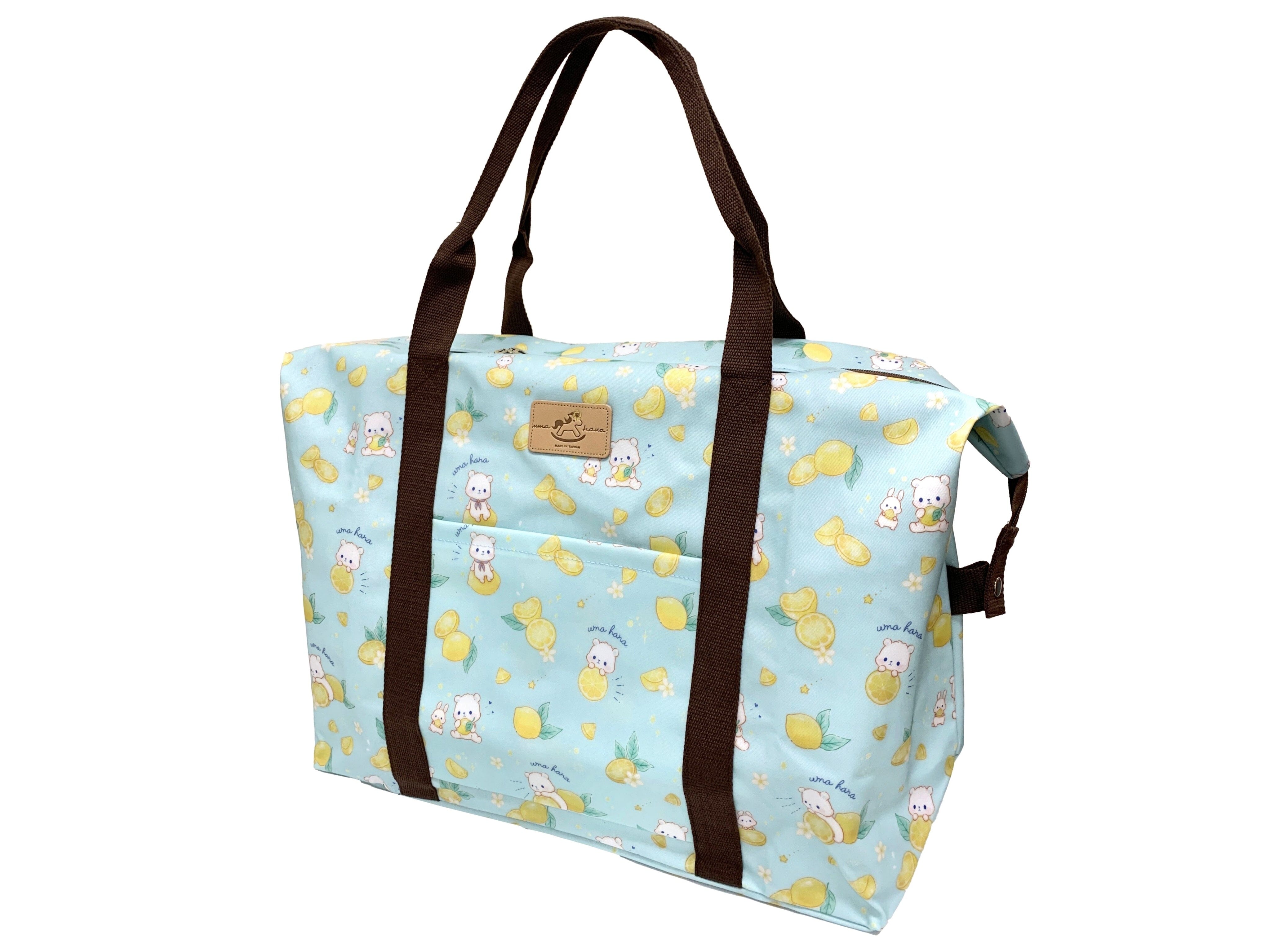 Baby Blue Lemon Bunny Bear Extra Large Travel Tote Tworgis