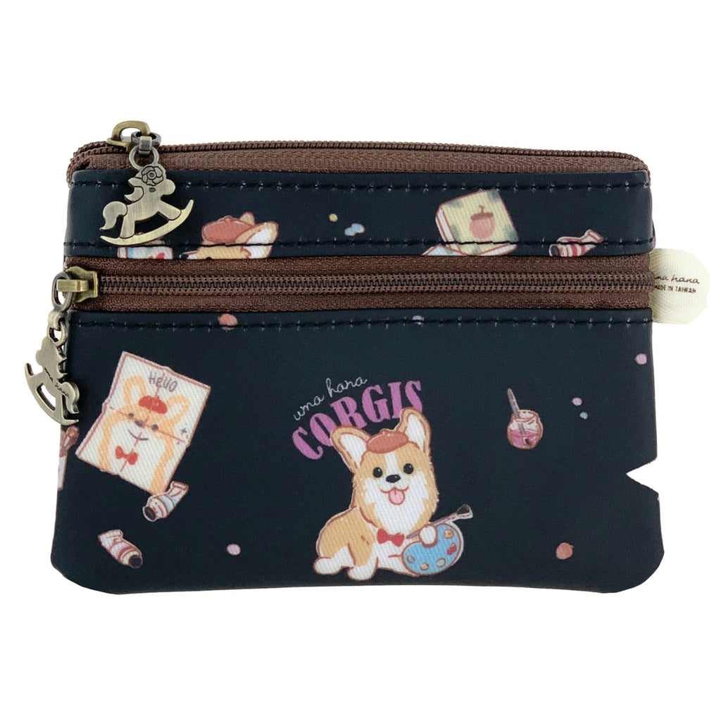 Black Color Me Corgi Keychain Coin Purse Keychain Coin Purse Tworgis 