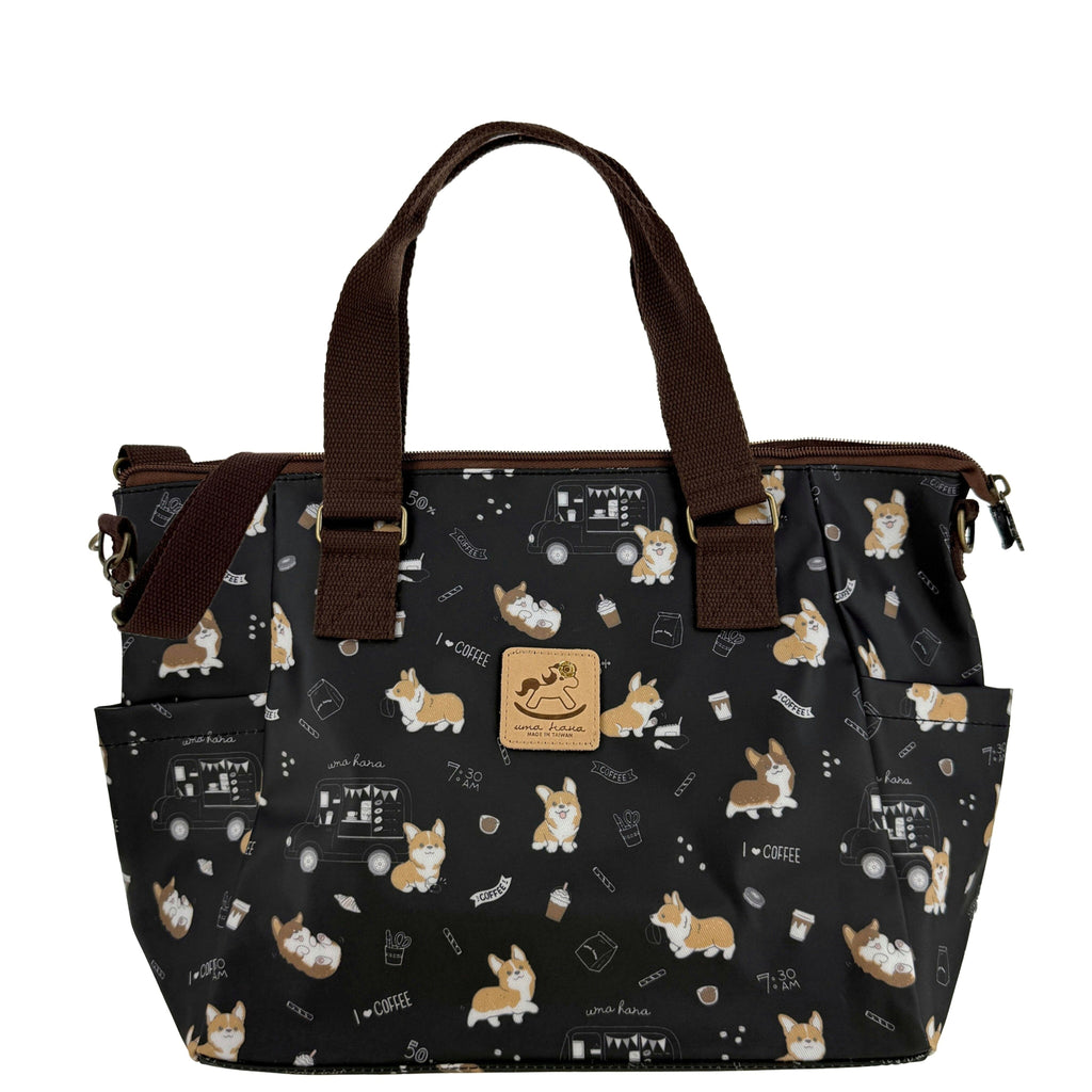 Black Corgis & Coffee Porlena Bag Tote Tworgis 