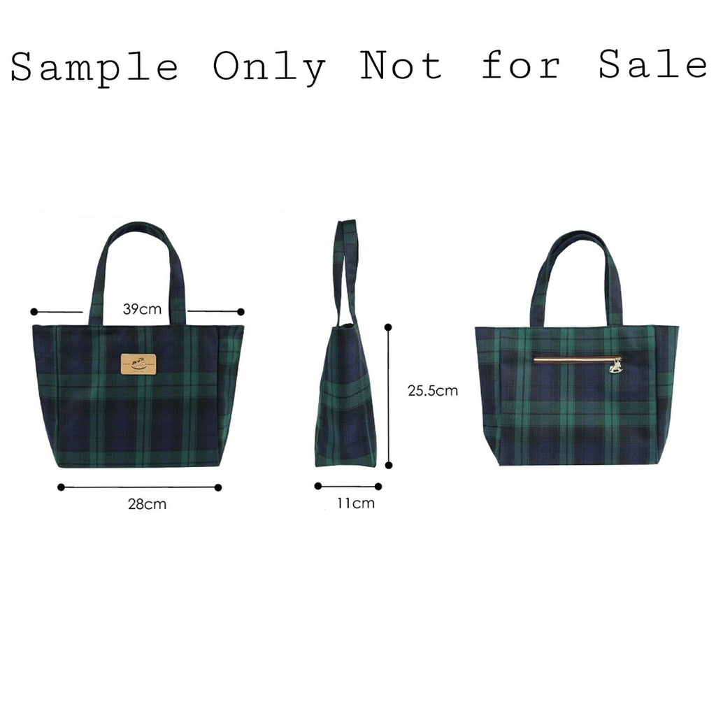 Green & Blue Tartan Plaid Medium Tote Tote Tworgis 