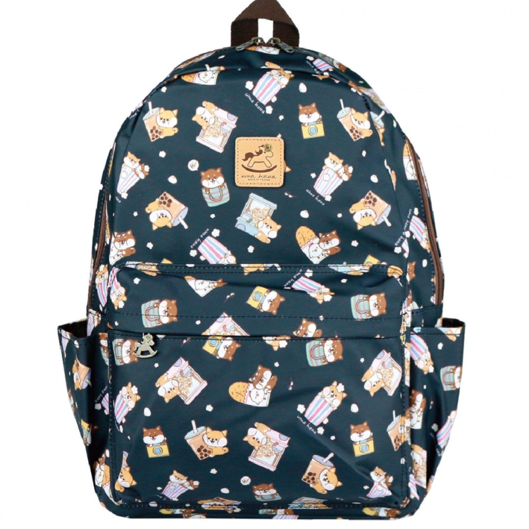 Black Shiba Snacks Large Backpack Backpack Tworgis 