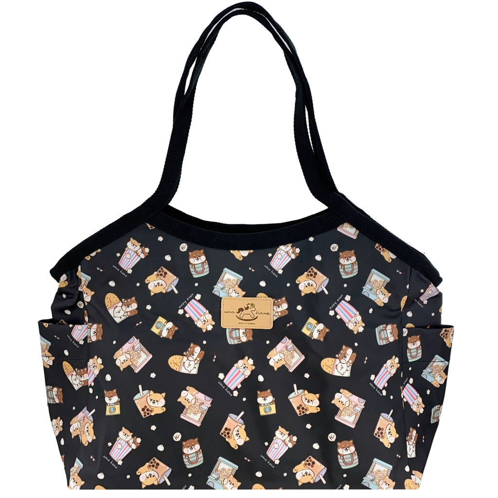 Black Shiba Snacks Trapeze Shoulder Tote Tote Tworgis 