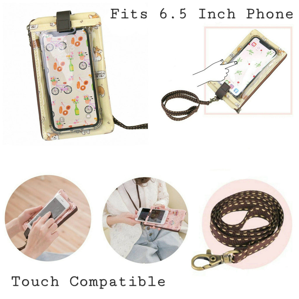 Purple Corgis & Coffee Phone Pouch