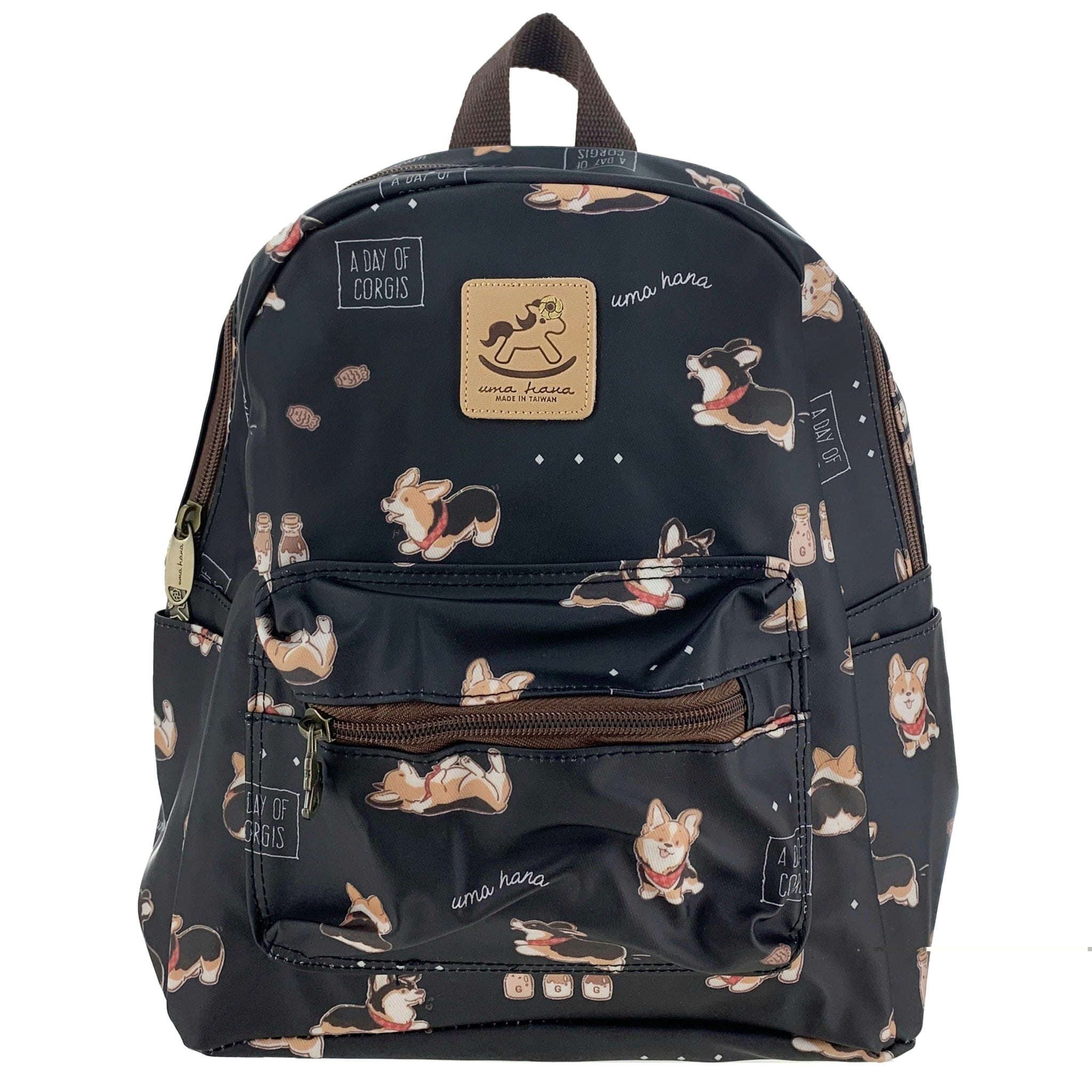 Black Tricolor Corgi Small Backpack Backpack Tworgis 