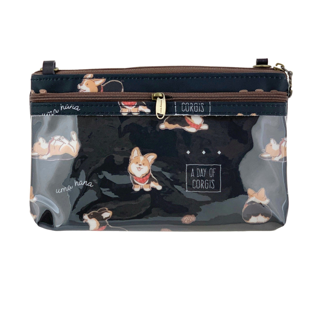 Black Tricolor Corgi Zipper Crossbody Crossbody Tworgis 