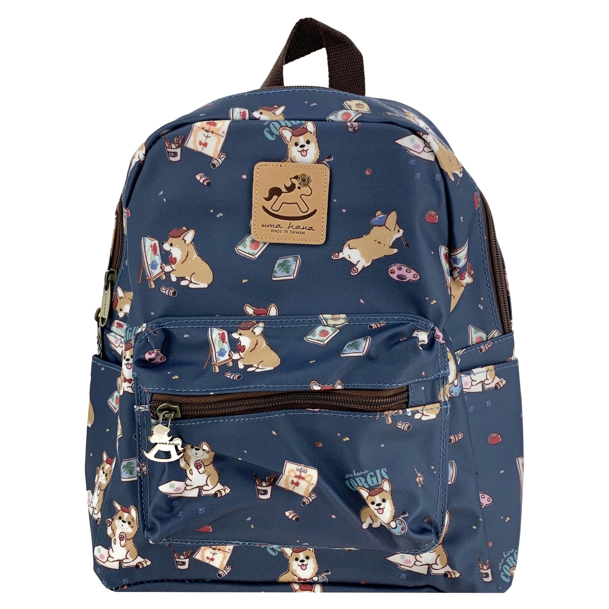 Blue Color Me Corgi Small Backpack Backpack Tworgis 