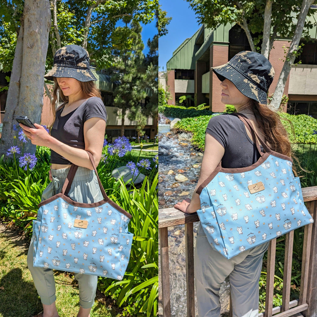 Black Corgi Puppy Trapeze Shoulder Tote