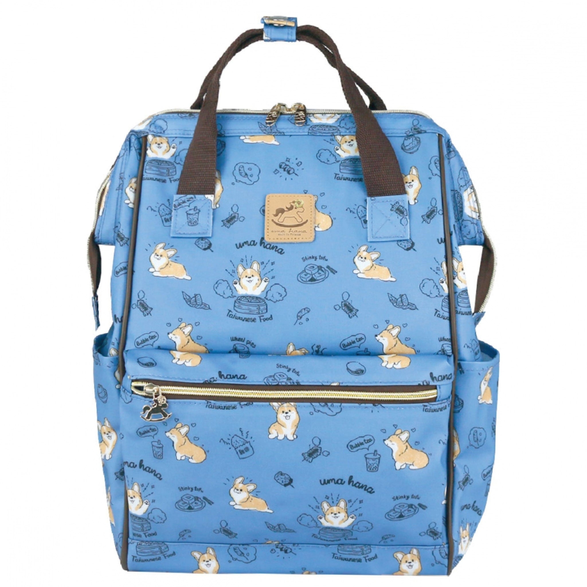 Blue Corgi Noms Large Opening Backpack Backpack Tworgis 