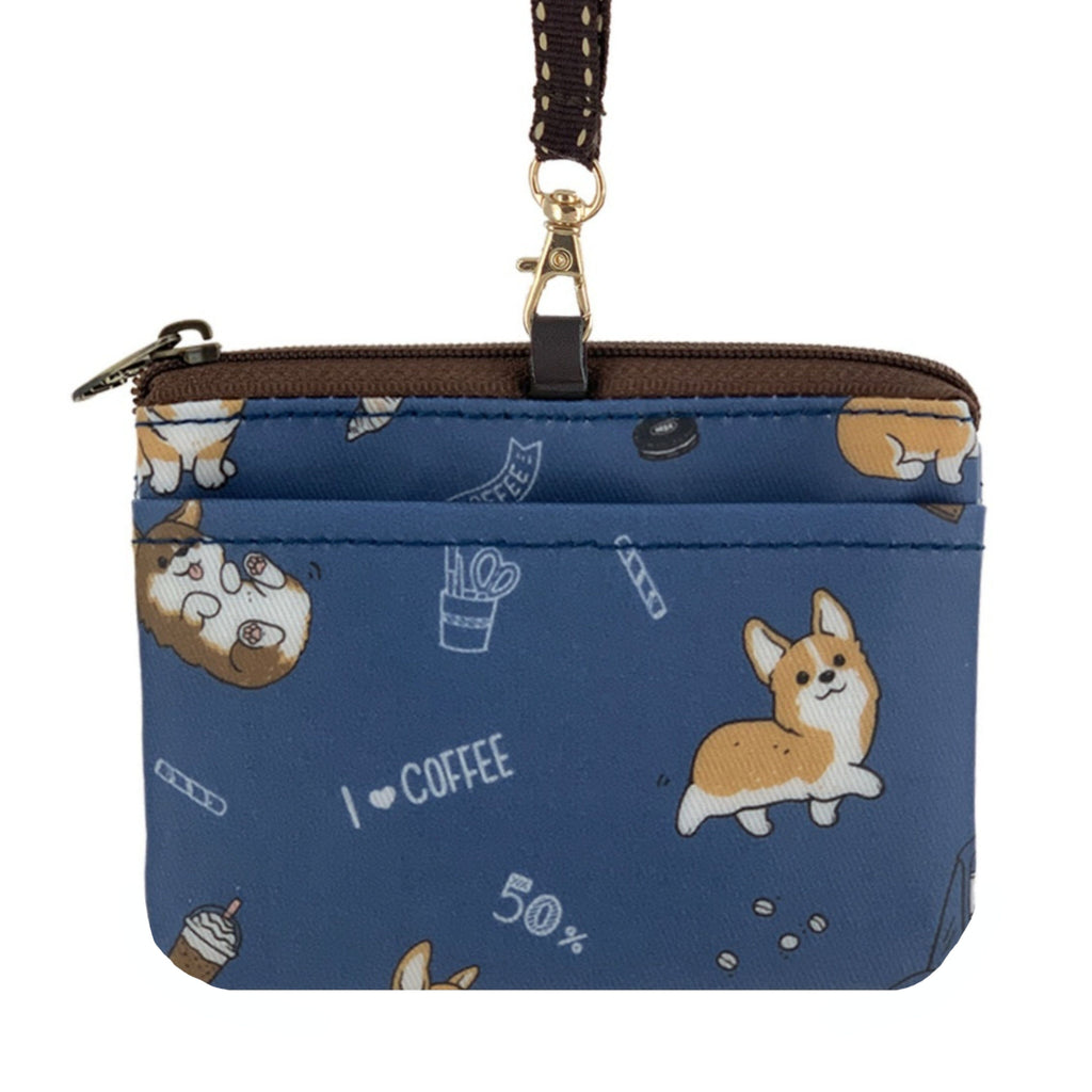 Blue Corgis & Coffee Card & Coin Purse Card & Coin Purse Tworgis 
