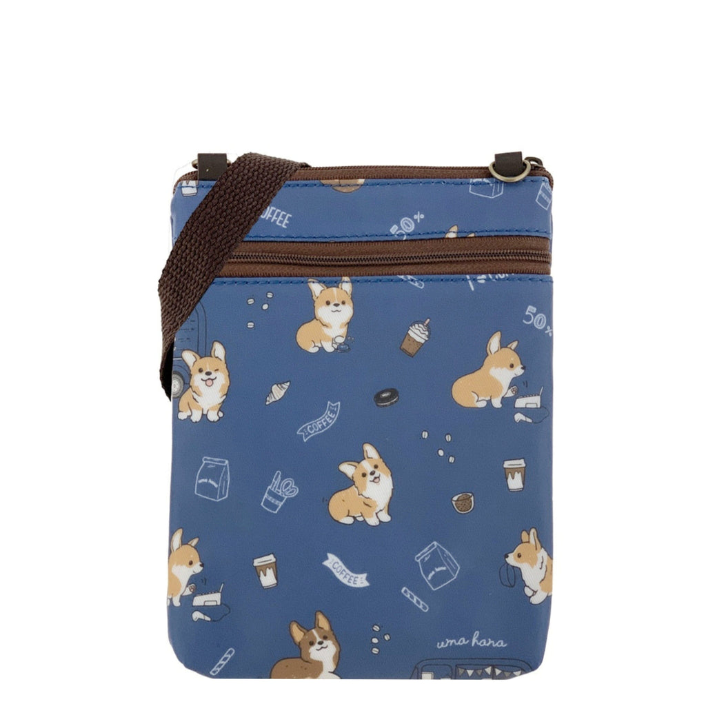 Blue Corgis & Coffee Crossbody Pouch Crossbody Tworgis 