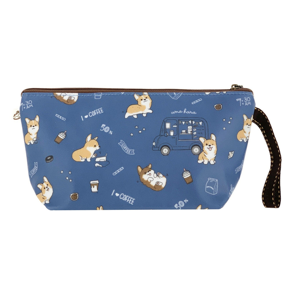 Blue Corgis & Coffee Dumpling Cosmetic Bag Cosmetic Bag Tworgis 