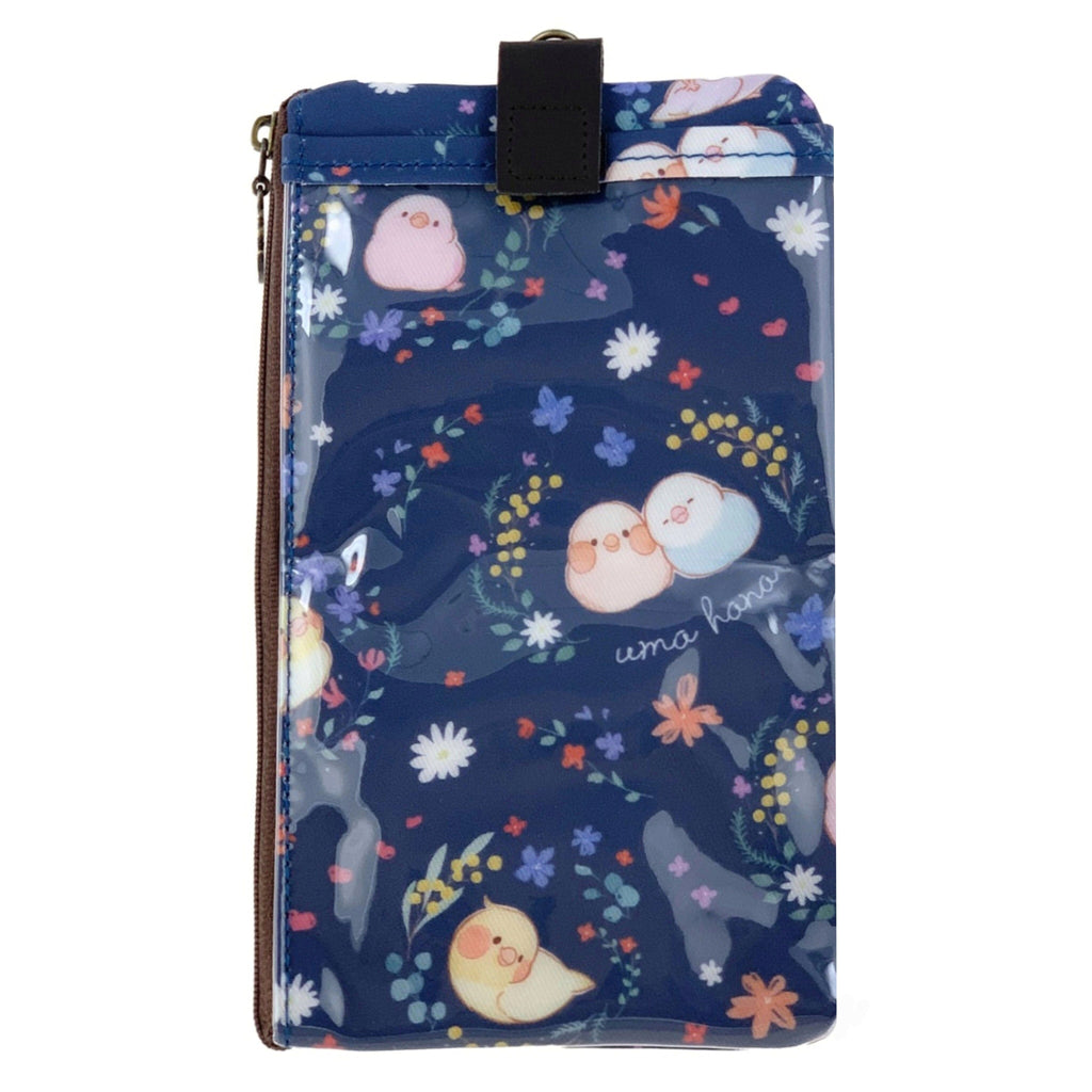 Blue Floral Birds Phone Pouch Phone Pouch Tworgis 