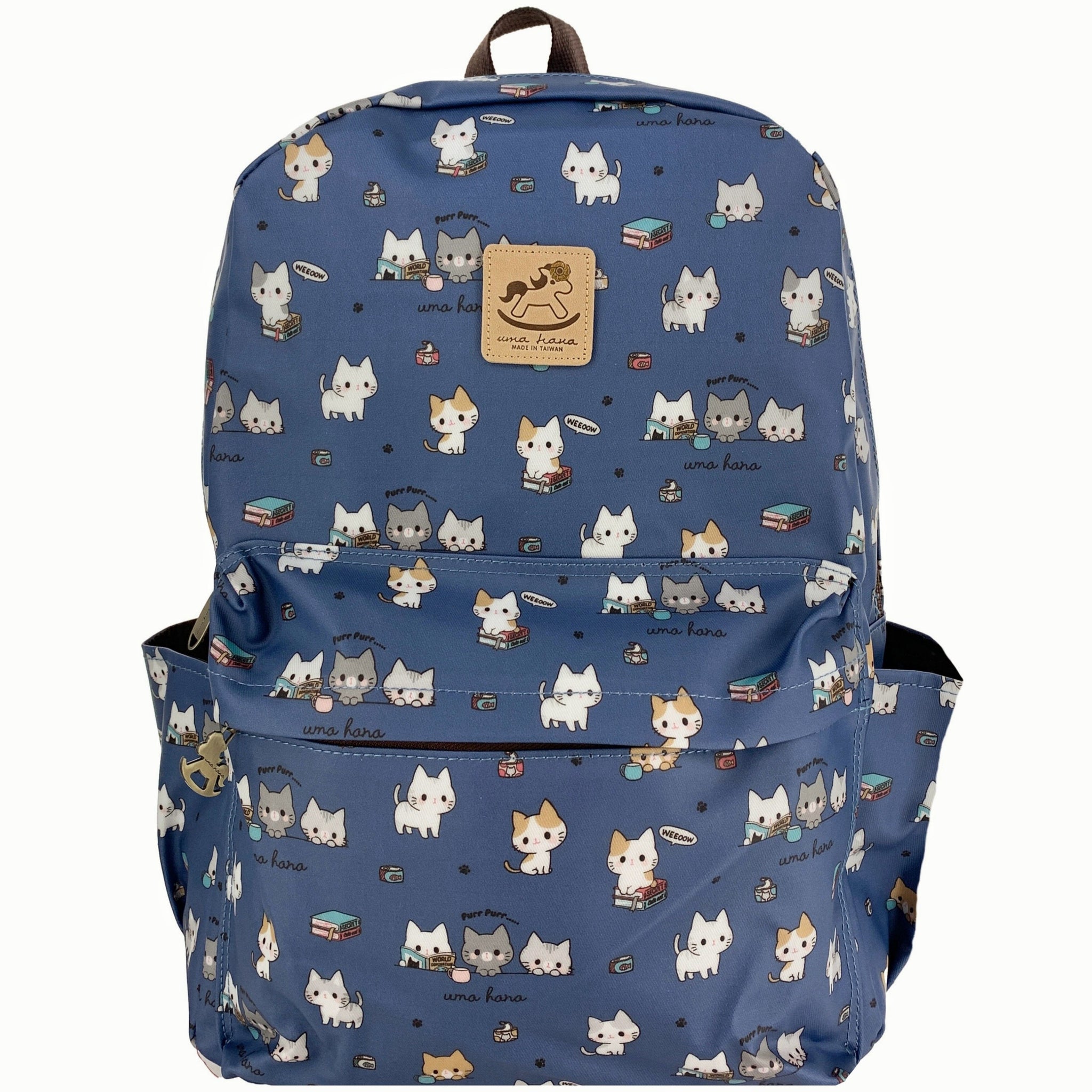 Blue Meow Cat Large Backpack