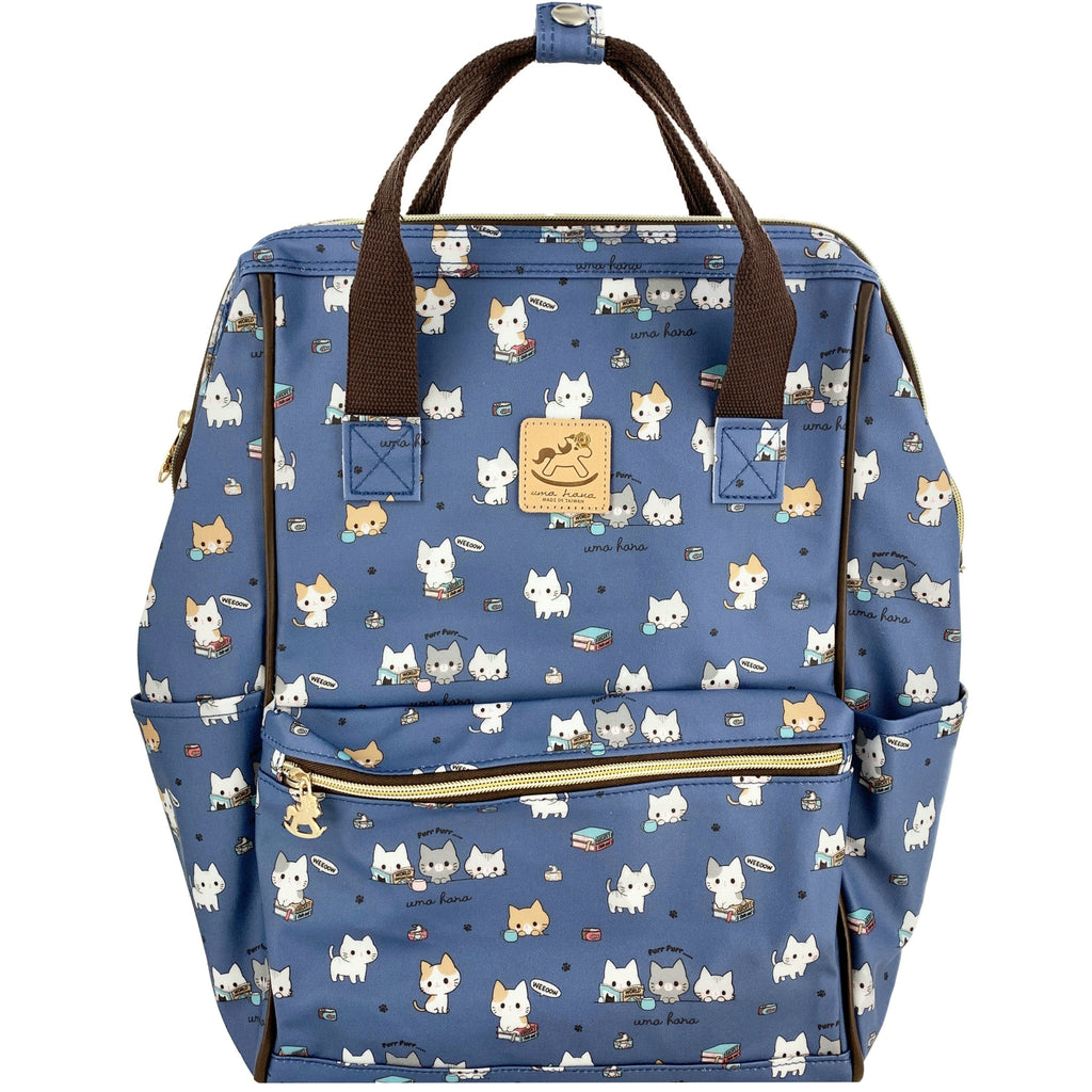 Blue Meow Cat Large Opening Backpack