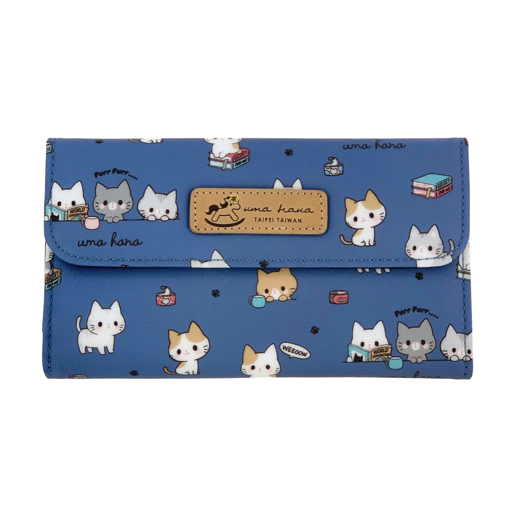 Blue Meow Cat Multifunctional Wallet Wallet Tworgis 