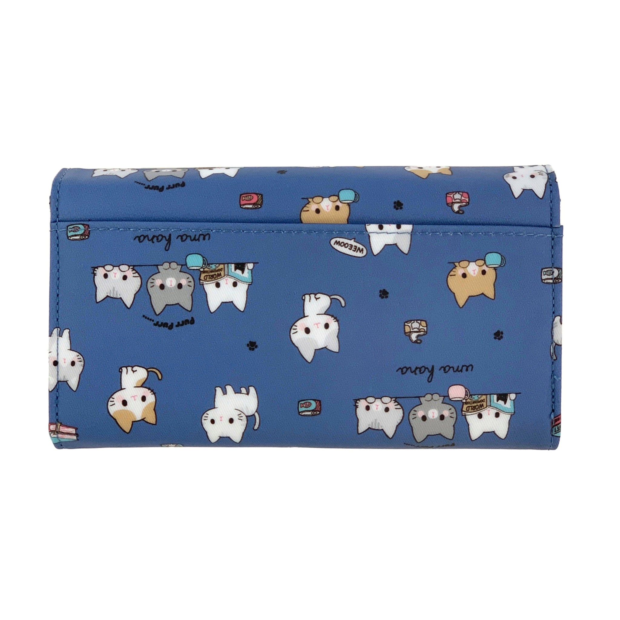 Blue Meow Cat Multifunctional Wallet Wallet Tworgis 