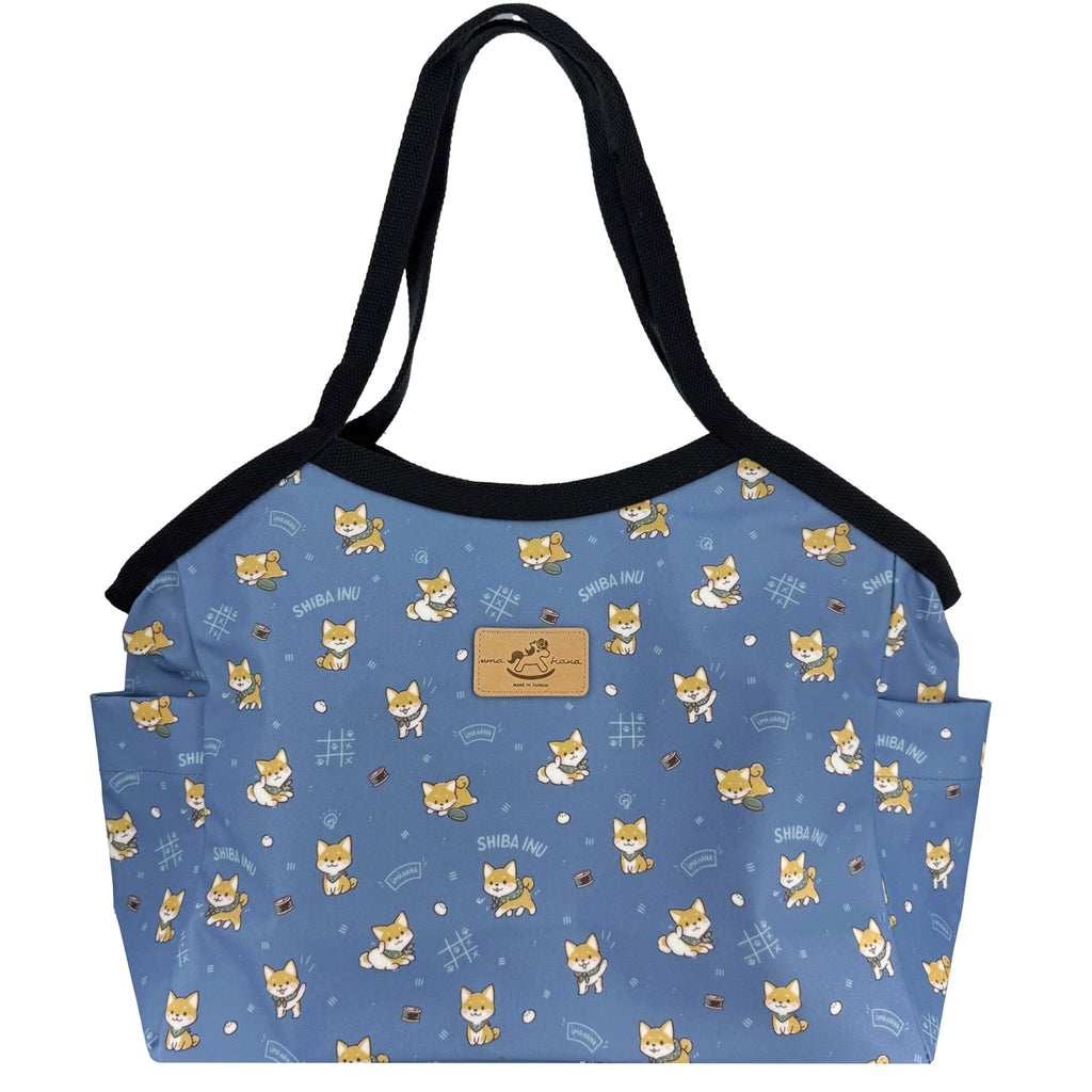 Blue Shiba Shenanigans Trapeze Shoulder Tote Tote Tworgis 