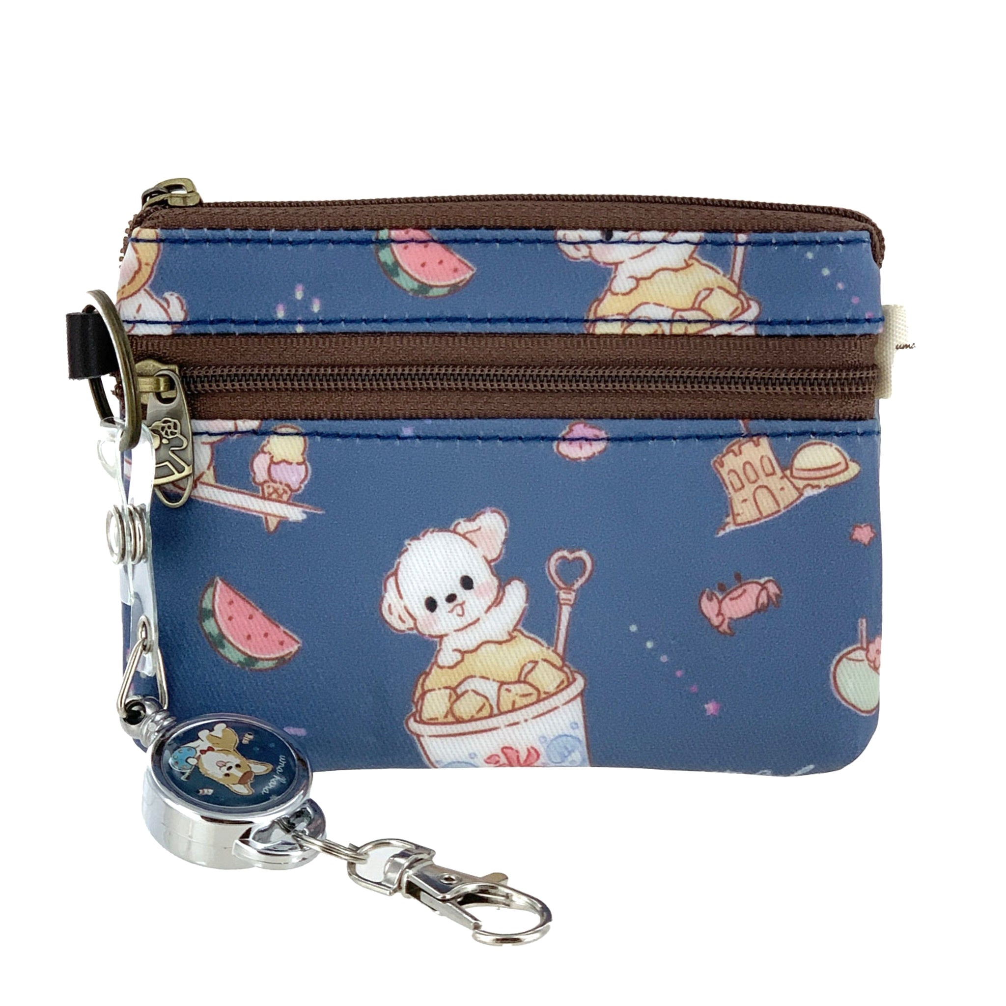 Blue Summer Tails Retractable Coin Purse Retractable Coin Purse Tworgis 