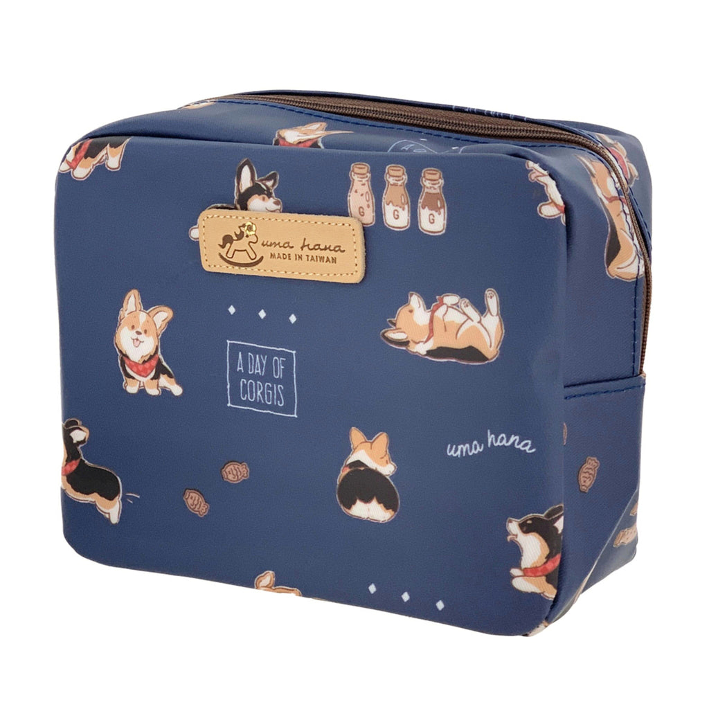 Blue Tricolor Corgi Cube Cosmetic Bag Cosmetic Bag Tworgis 