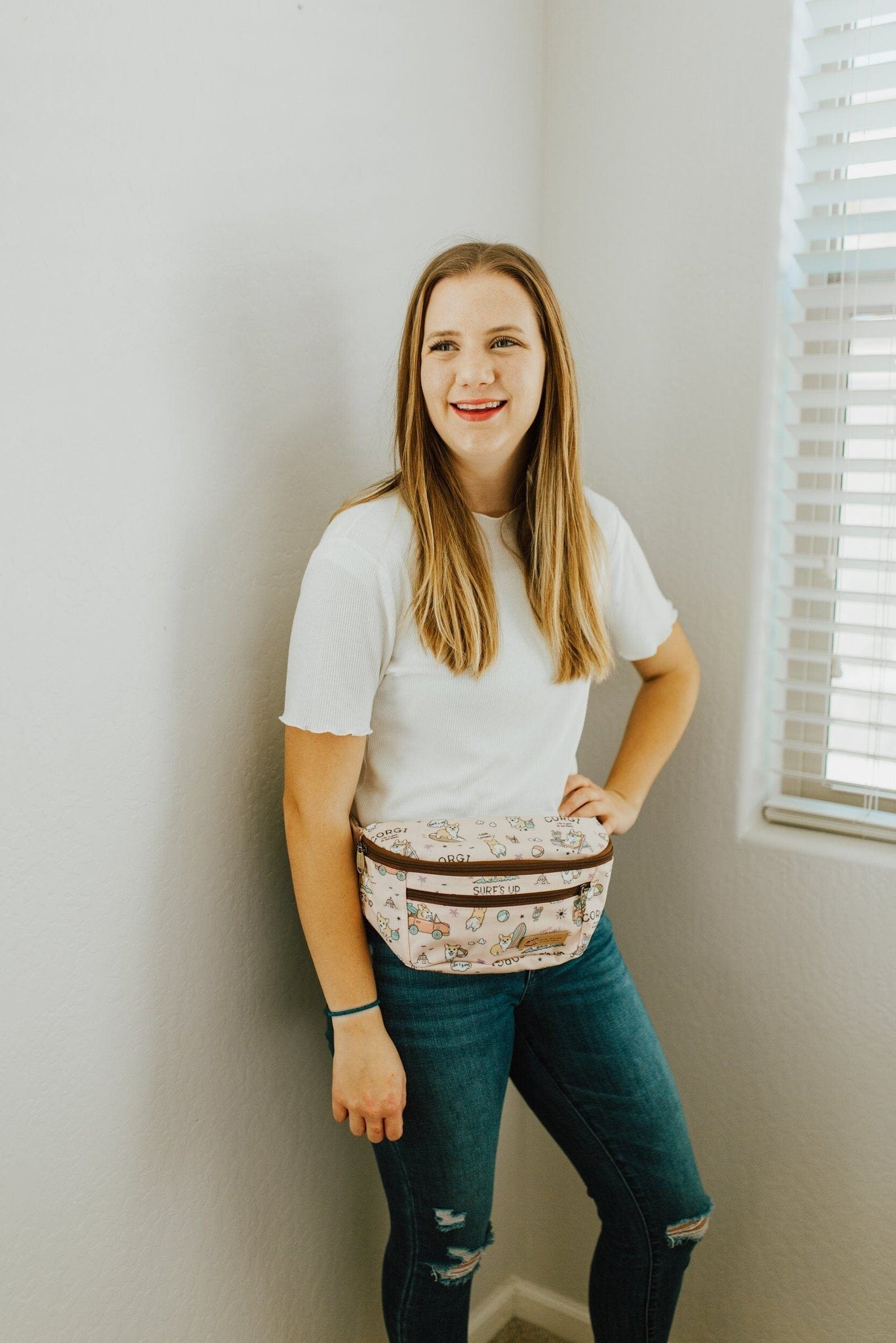 Black Bubble Tea Corgi Fanny Pack Fanny Pack Tworgis 