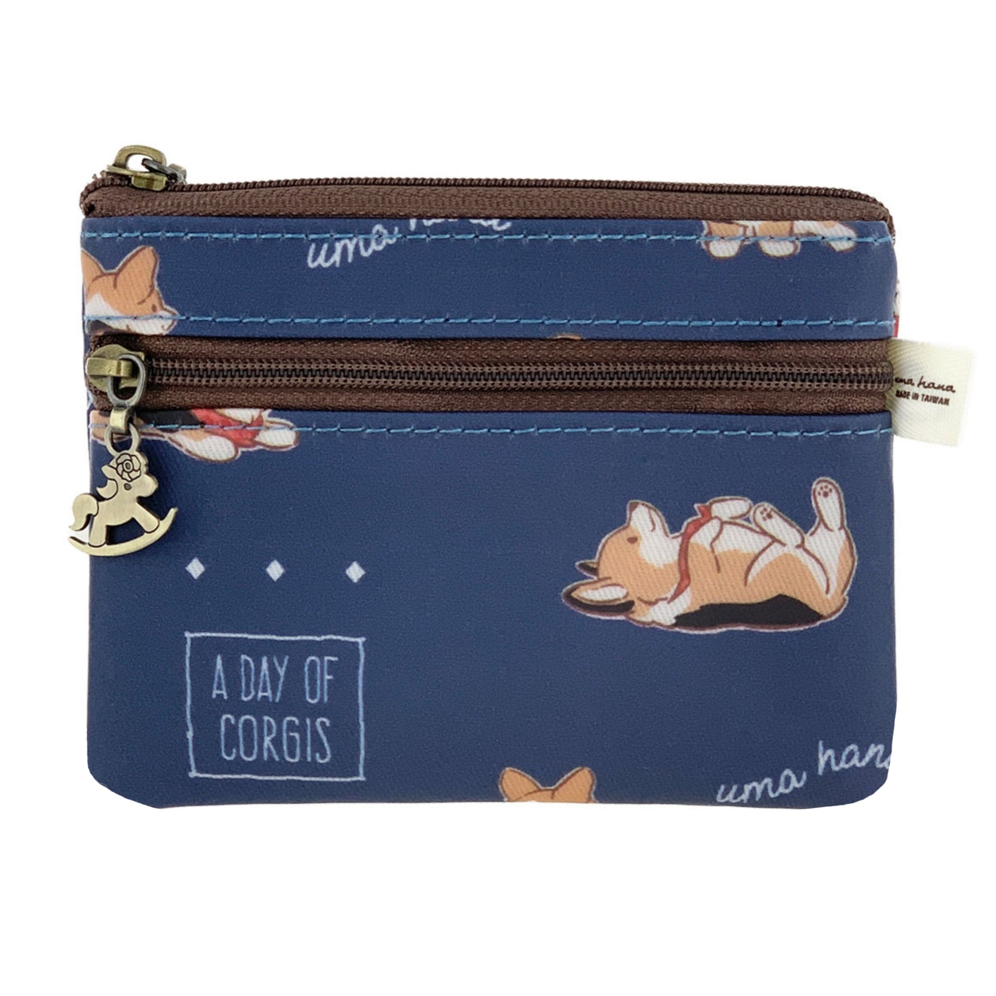 Blue Tricolor Corgi Keychain Coin Purse Keychain Coin Purse Tworgis 