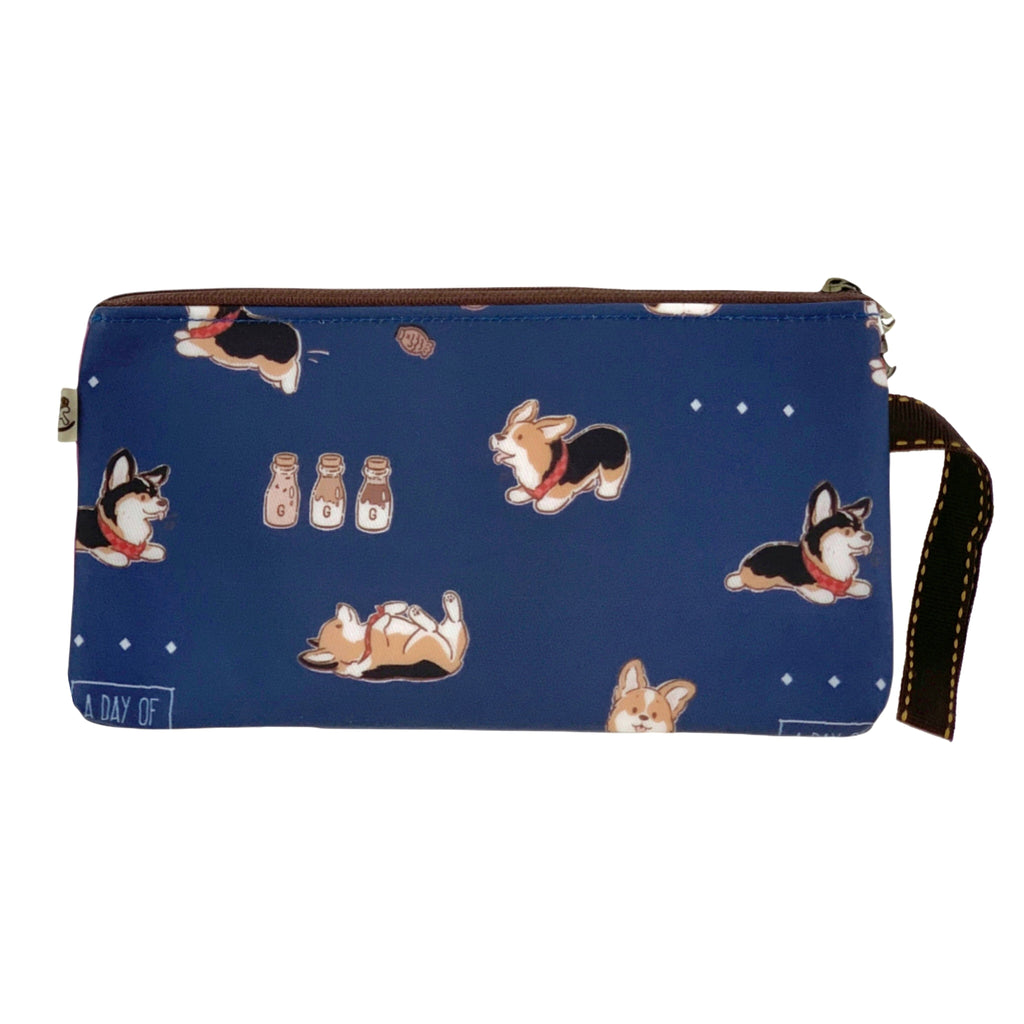 Blue Tricolor Corgi Long Coin Purse Long Coin Purse Tworgis 