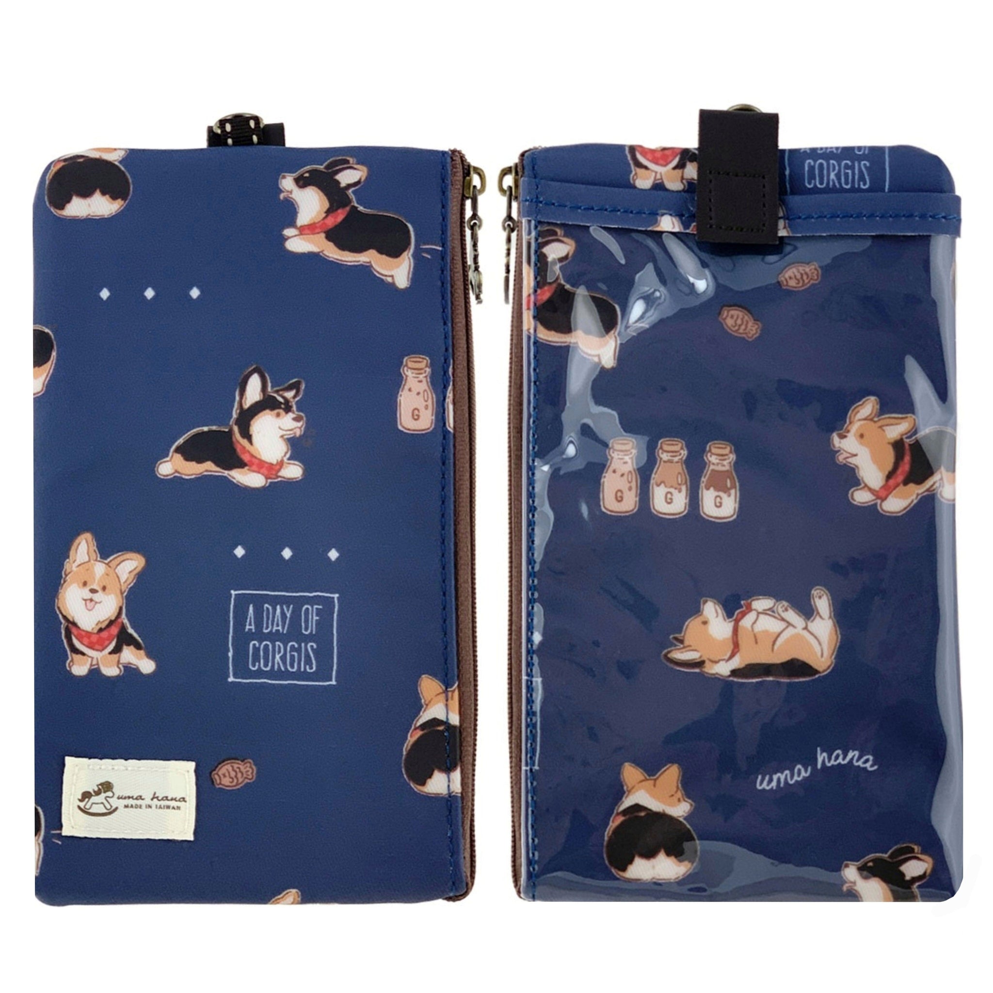 Blue Tricolor Corgi Phone Pouch Phone Pouch Tworgis 