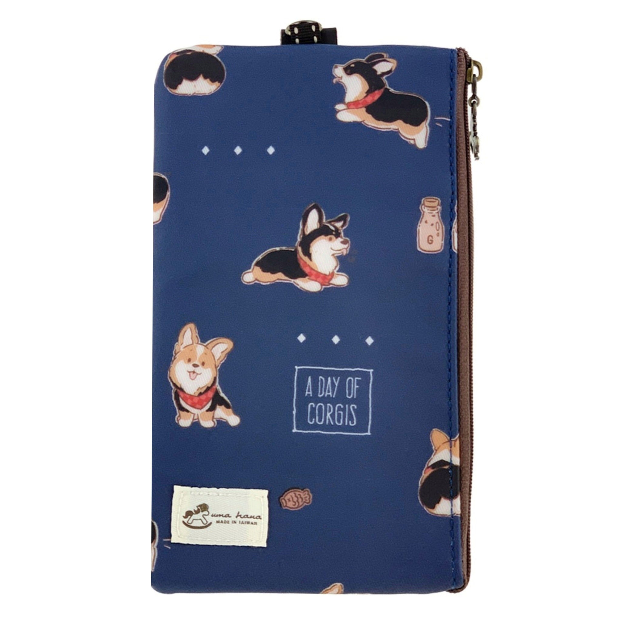 Blue Tricolor Corgi Phone Pouch Phone Pouch Tworgis 
