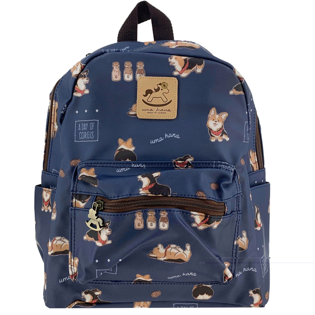 Blue Tricolor Corgi Small Backpack Backpack Tworgis 