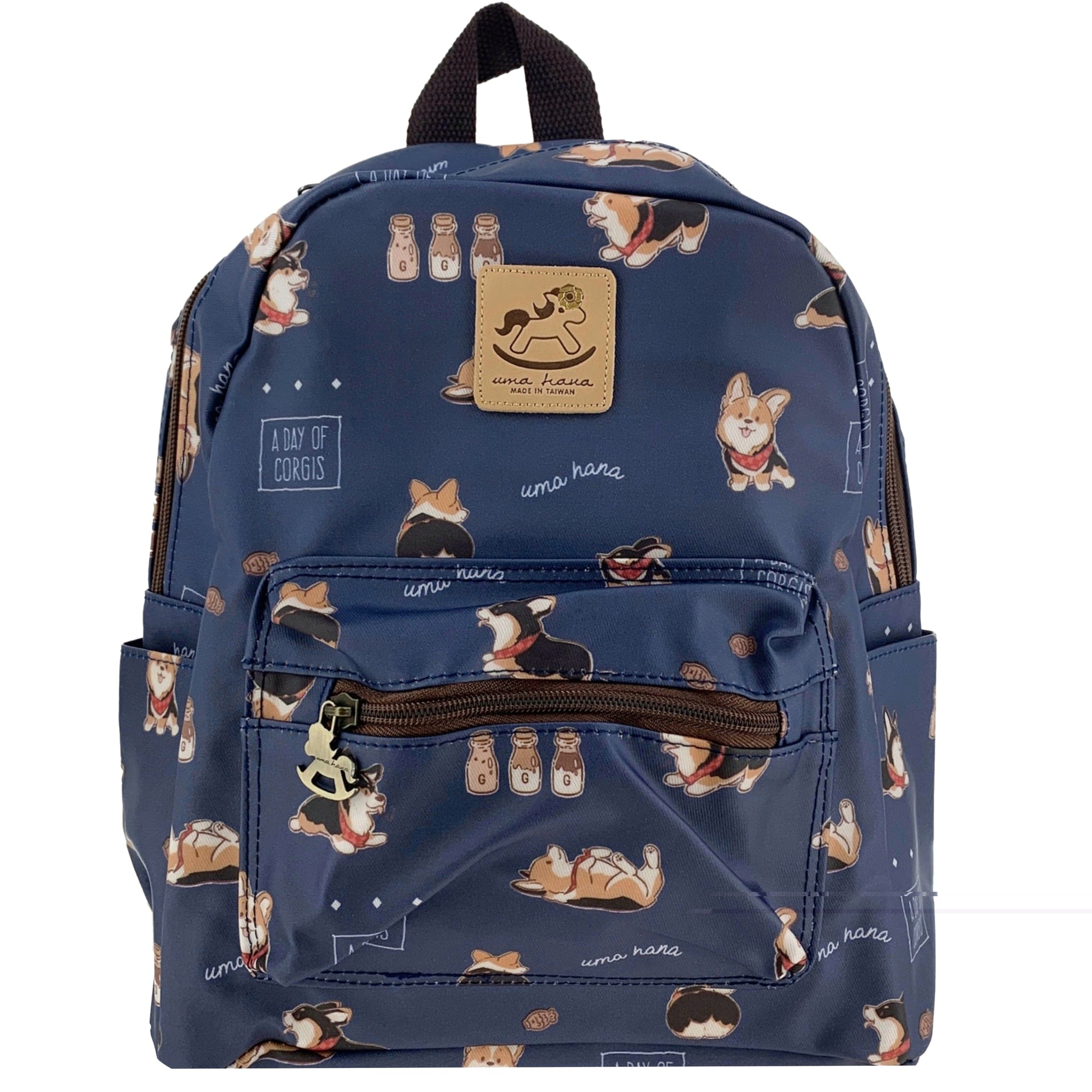 Blue Tricolor Corgi Small Backpack Backpack Tworgis 