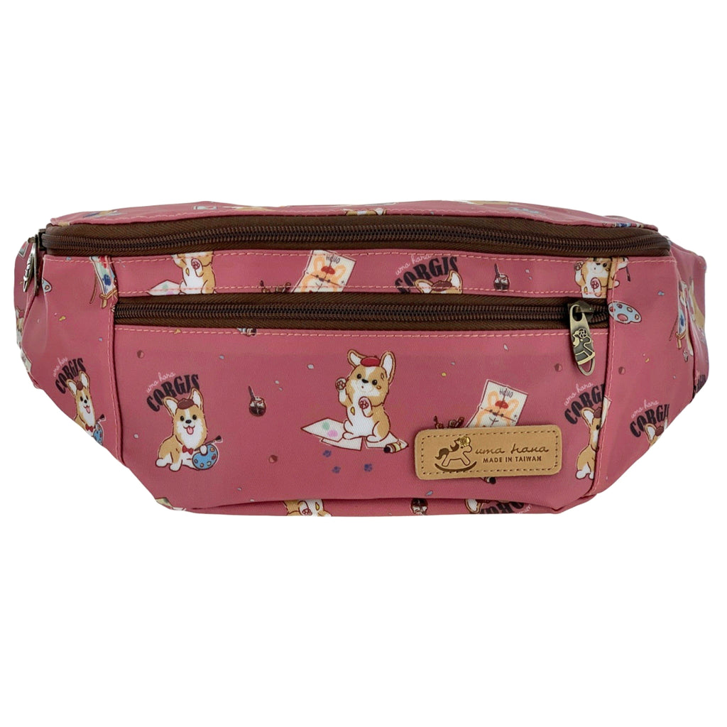 Cherry Red Color Me Corgi Fanny Pack