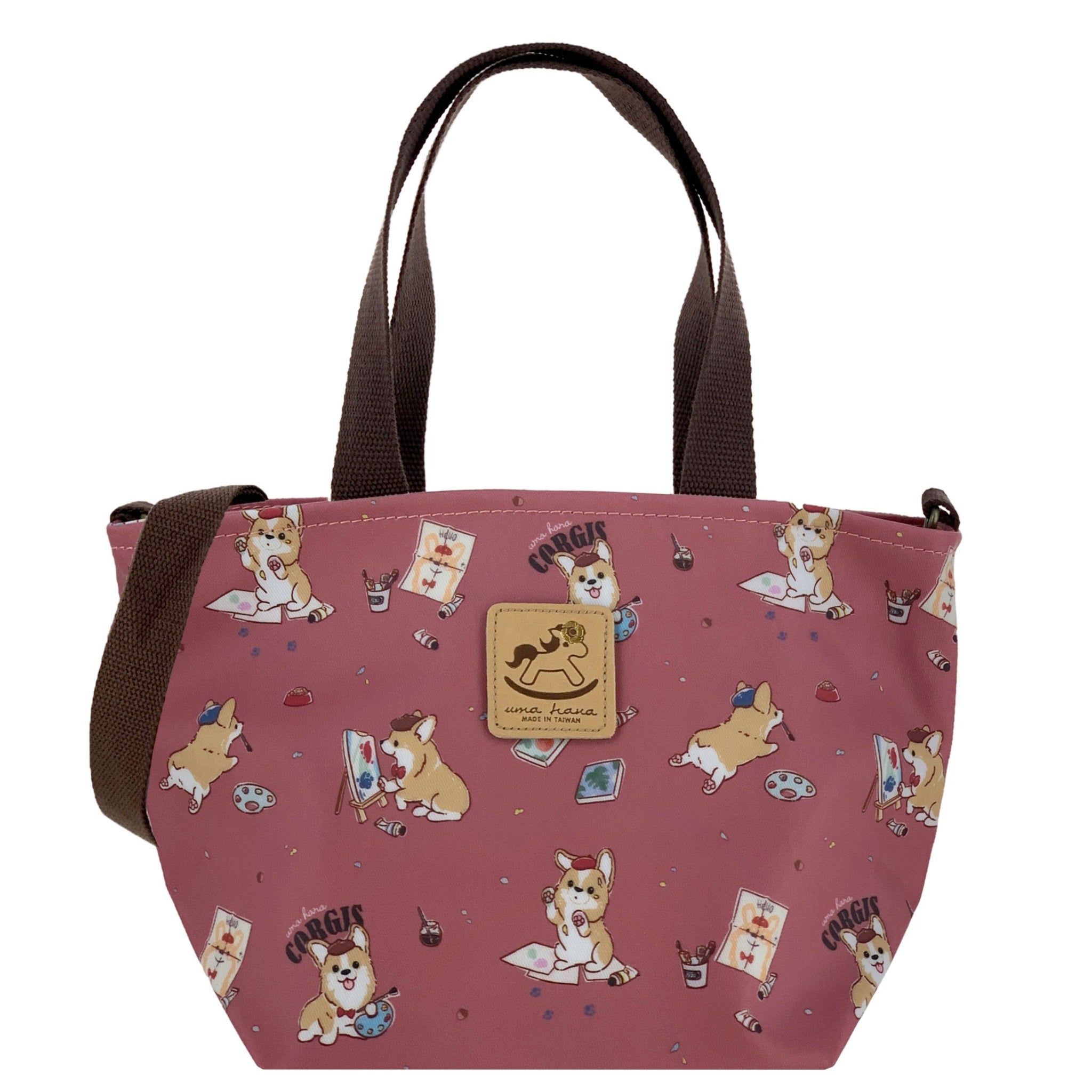 Cherry Red Color Me Corgi Mini Travel Tote Tote Tworgis 