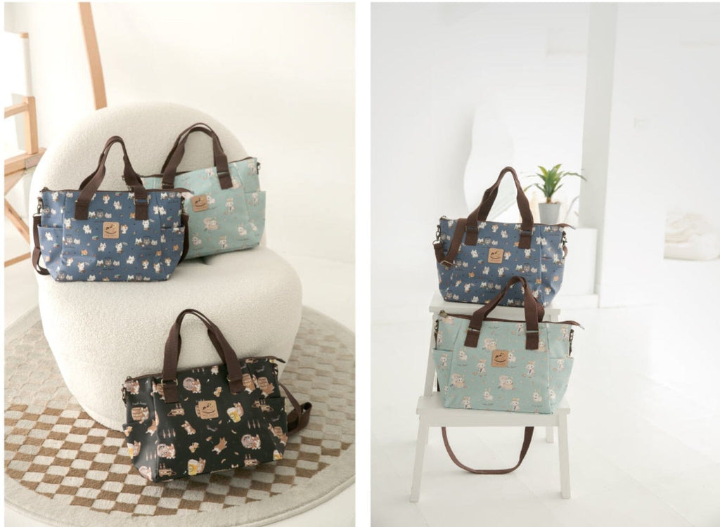 Cherry Red Color Me Corgi Porlena Bag Tote Tworgis 