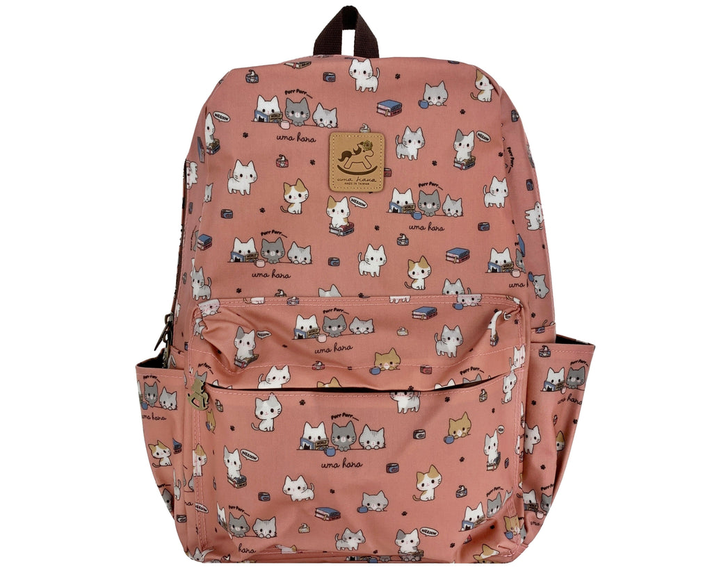 Coral Meow Cat Large Backpack Backpack Tworgis 