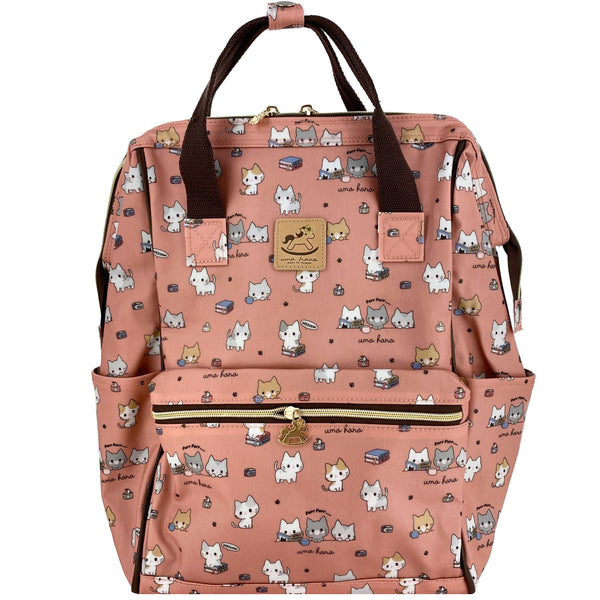 Coral Meow Cat Large Opening Backpack – Tworgis