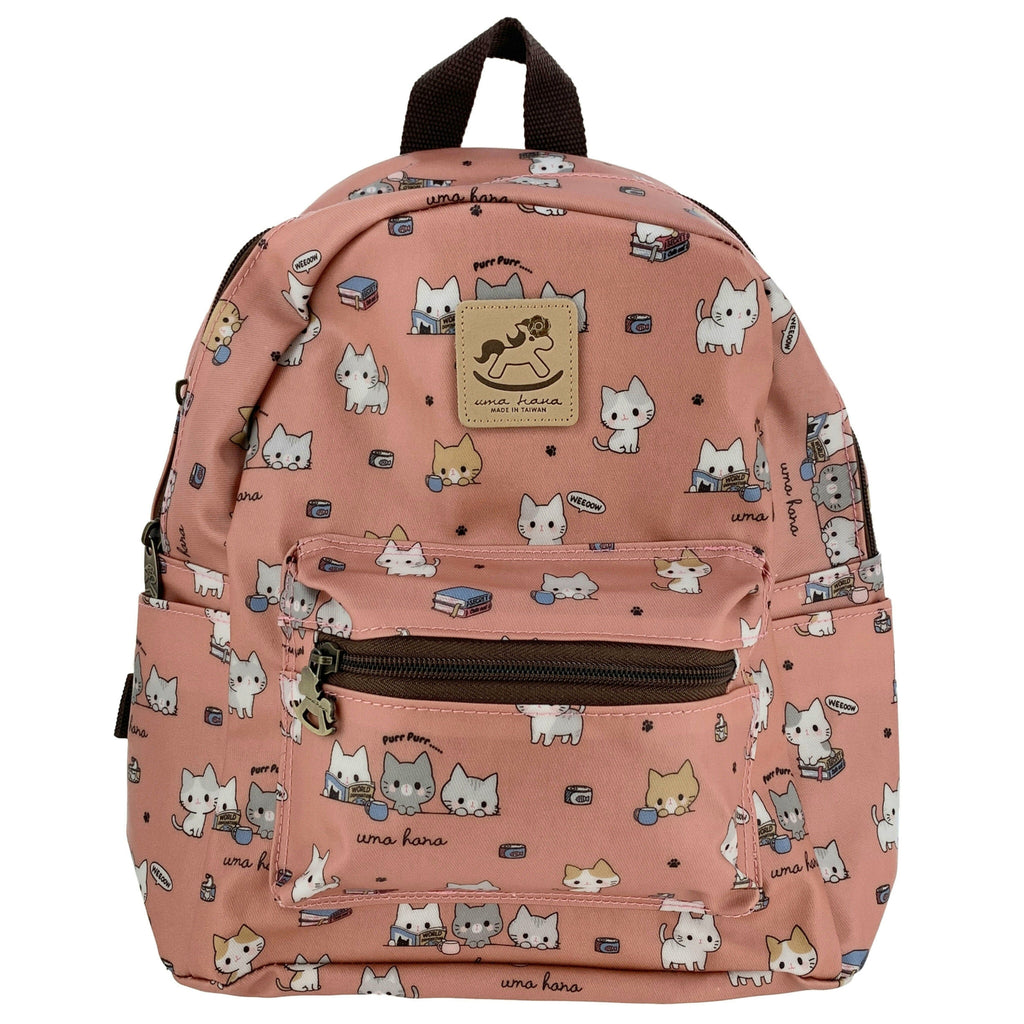 Coral Meow Cat Small Backpack