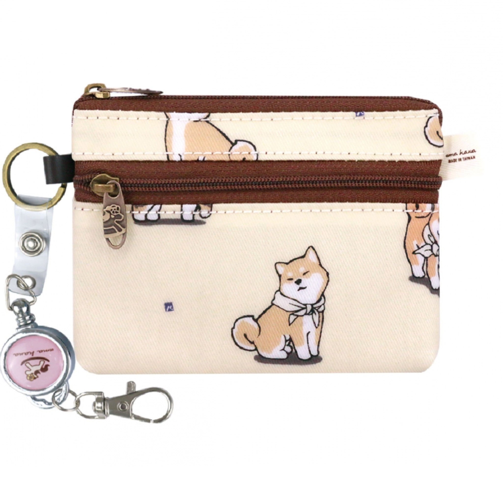 Cream Shiba Inu Retractable Coin Purse Retractable Coin Purse Tworgis 