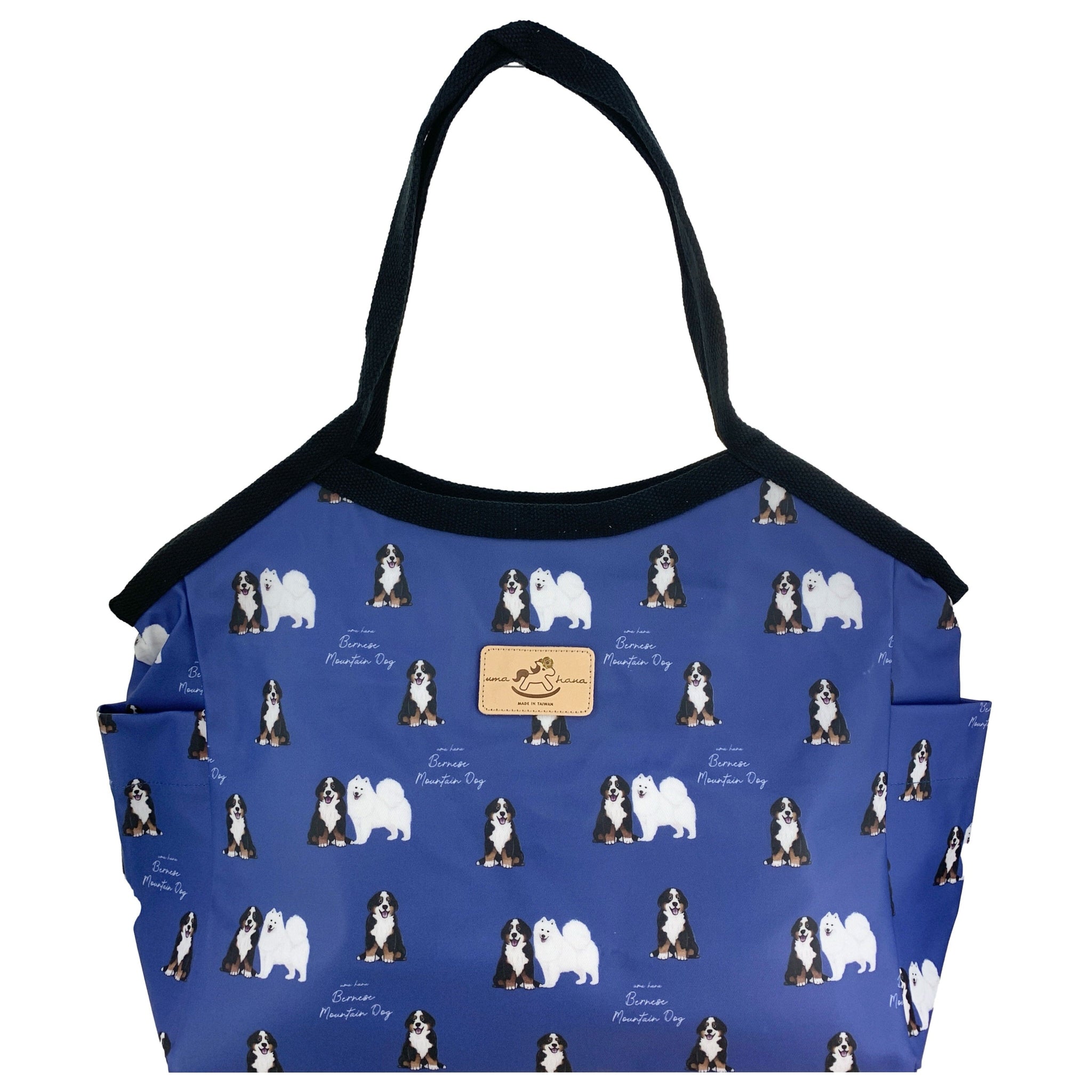 Dark Blue Bernese Samoyed Trapeze Shoulder Tote Tote Tworgis 