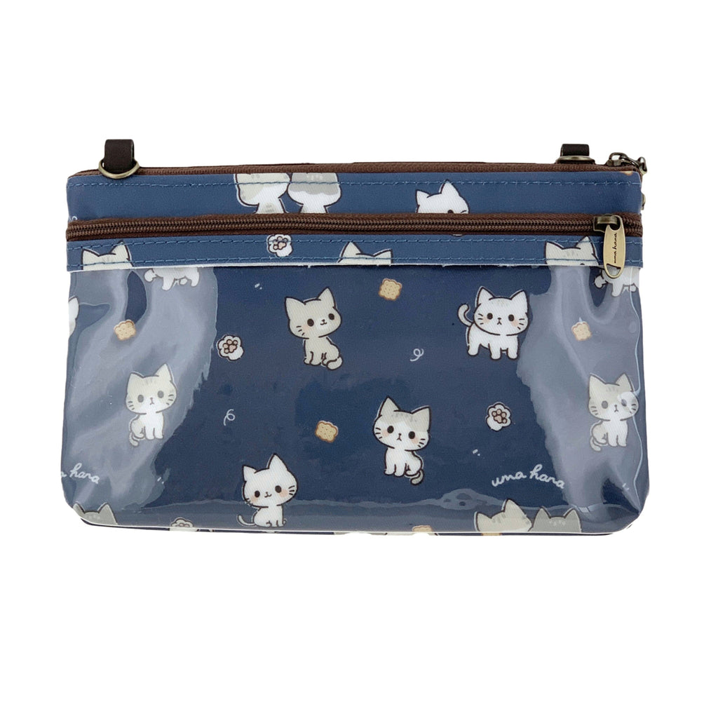 Dark Blue Crumbs & Kittens Zipper Crossbody