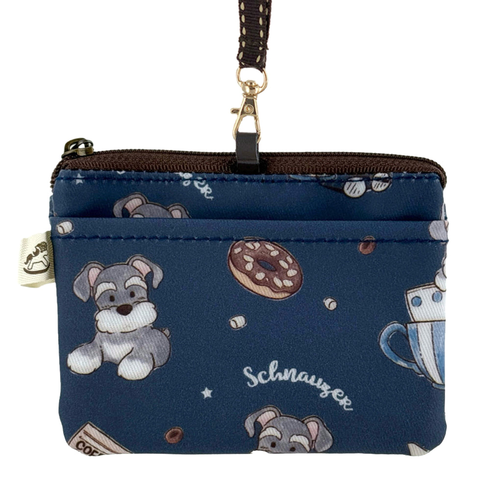 Dark Blue Sunrise Schnauzers Card & Coin Purse Card & Coin Purse Tworgis 