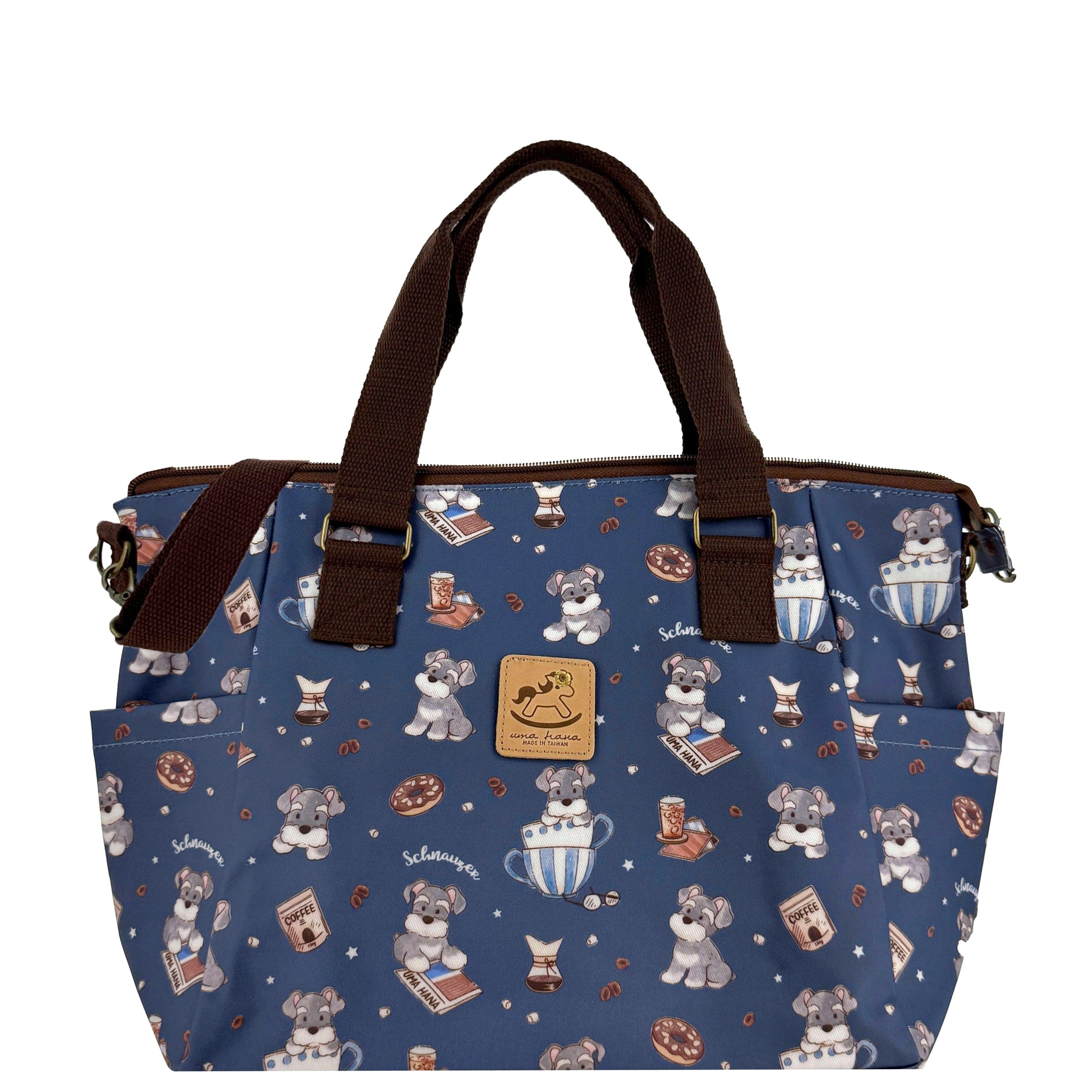 Dark Blue Sunrise Schnauzers Porlena Shoulder Bag Tote Tworgis 
