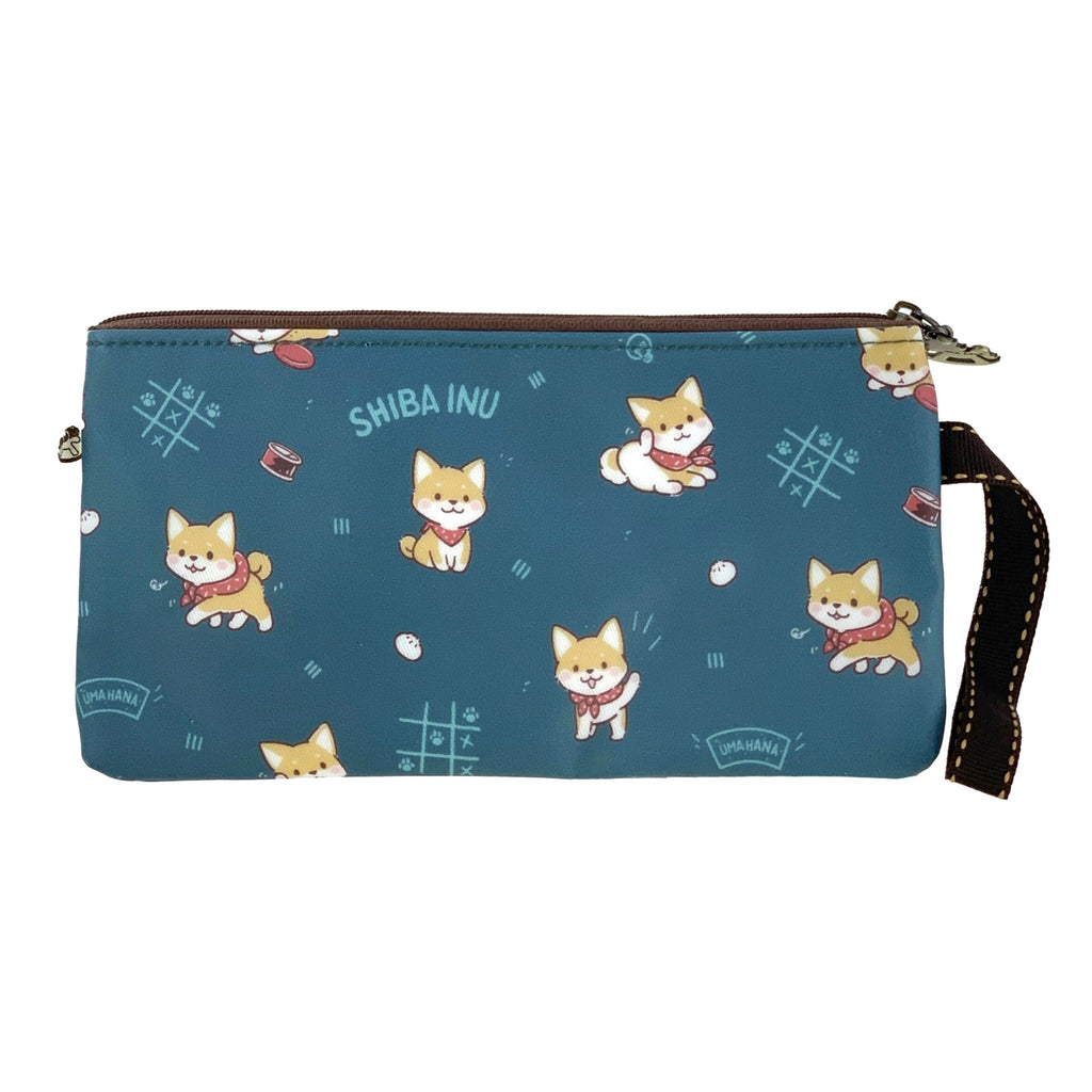 Forest Green Shiba Shenanigans Long Coin Purse Long Coin Purse Tworgis 