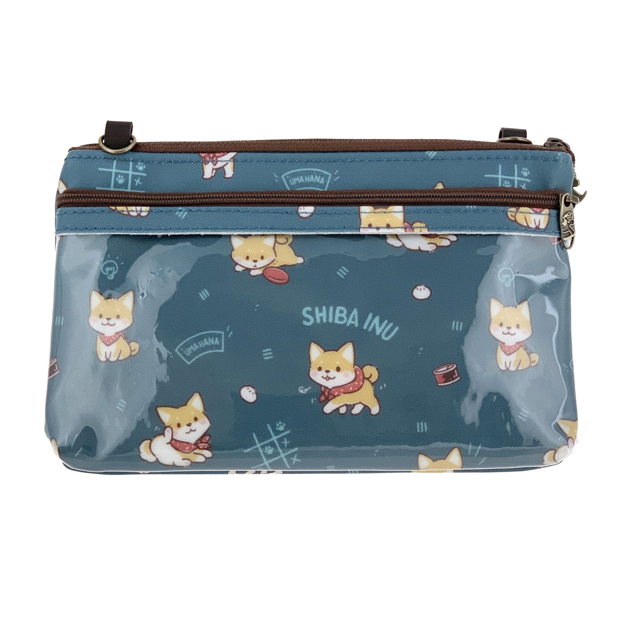 Forest Green Shiba Shenanigans Zipper Crossbody