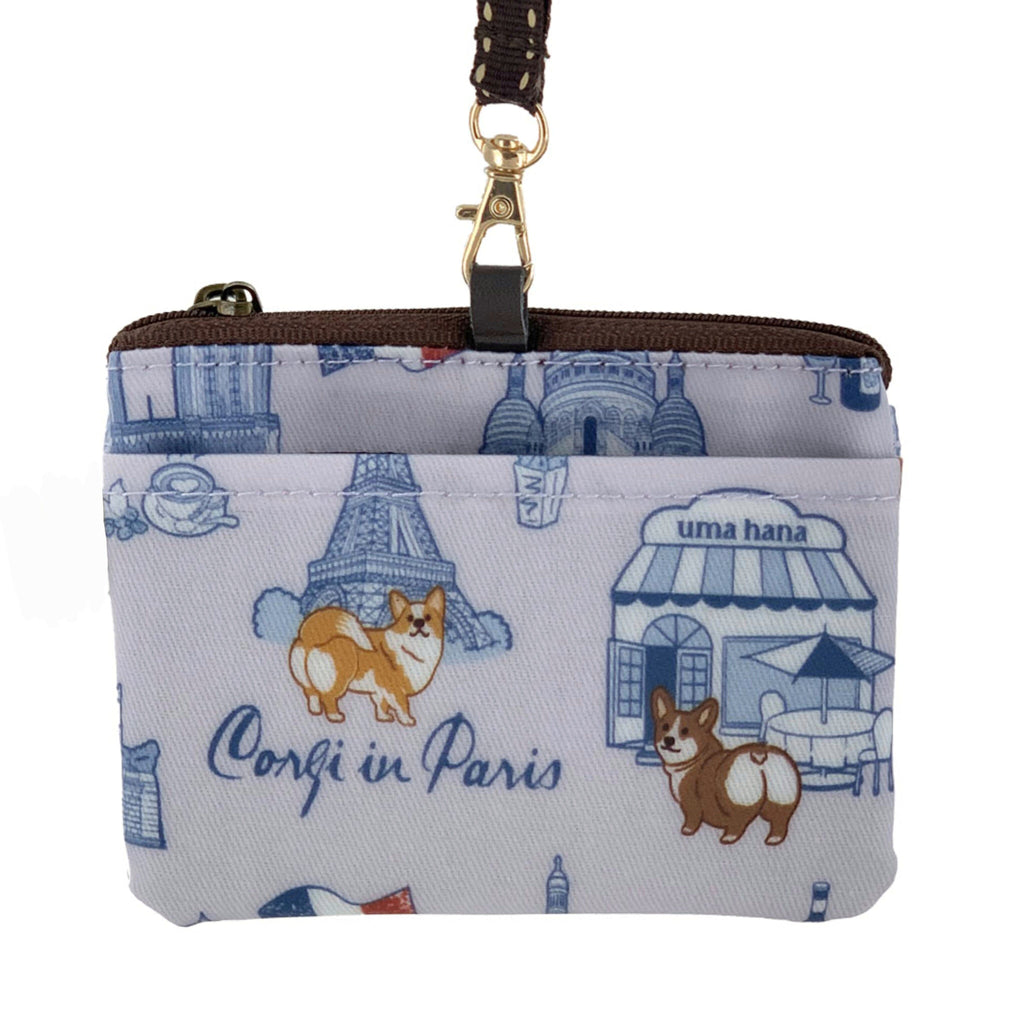 Gray Corgis in Paris Card & Coin Purse Card & Coin Purse Tworgis 