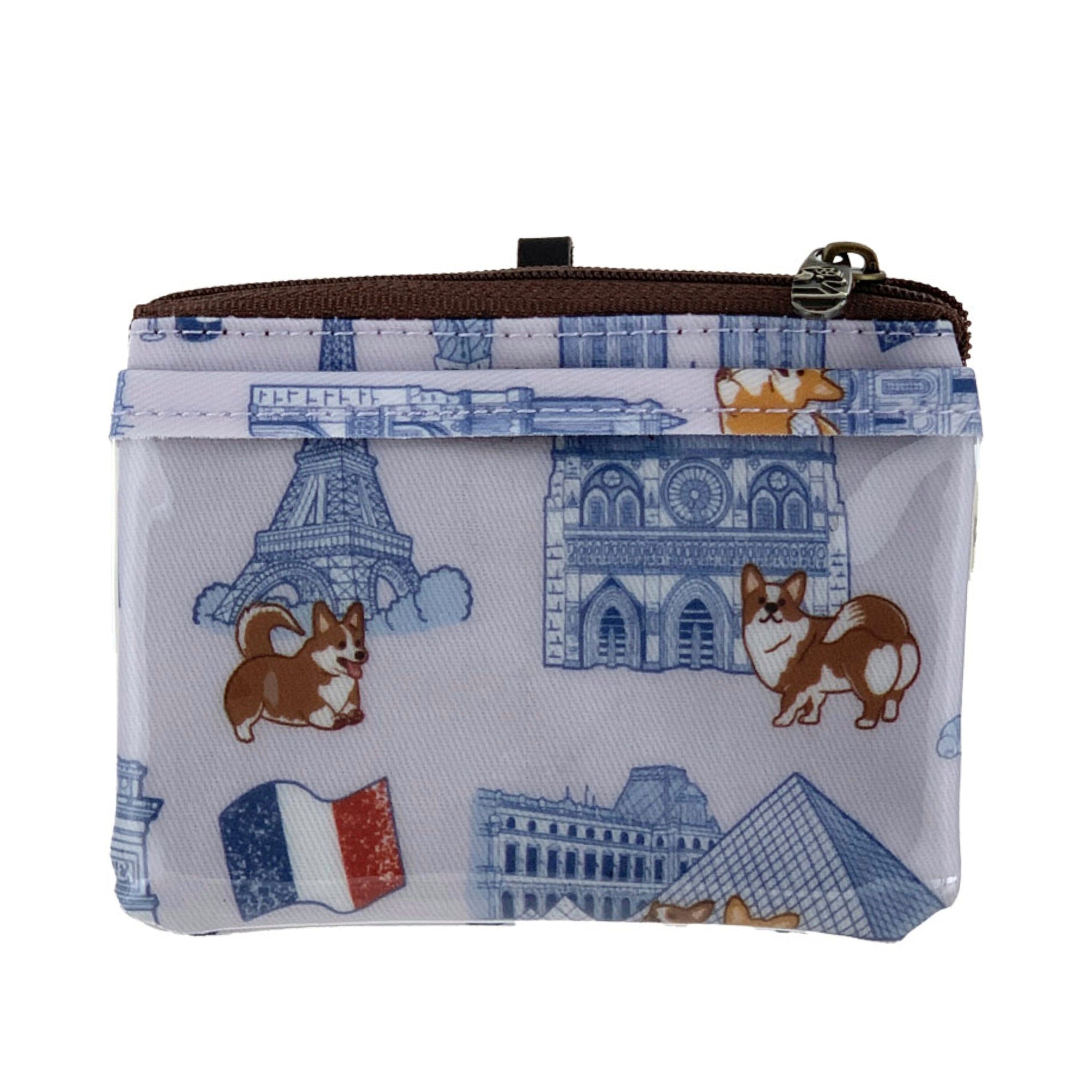 Gray Corgis in Paris Card & Coin Purse Card & Coin Purse Tworgis 