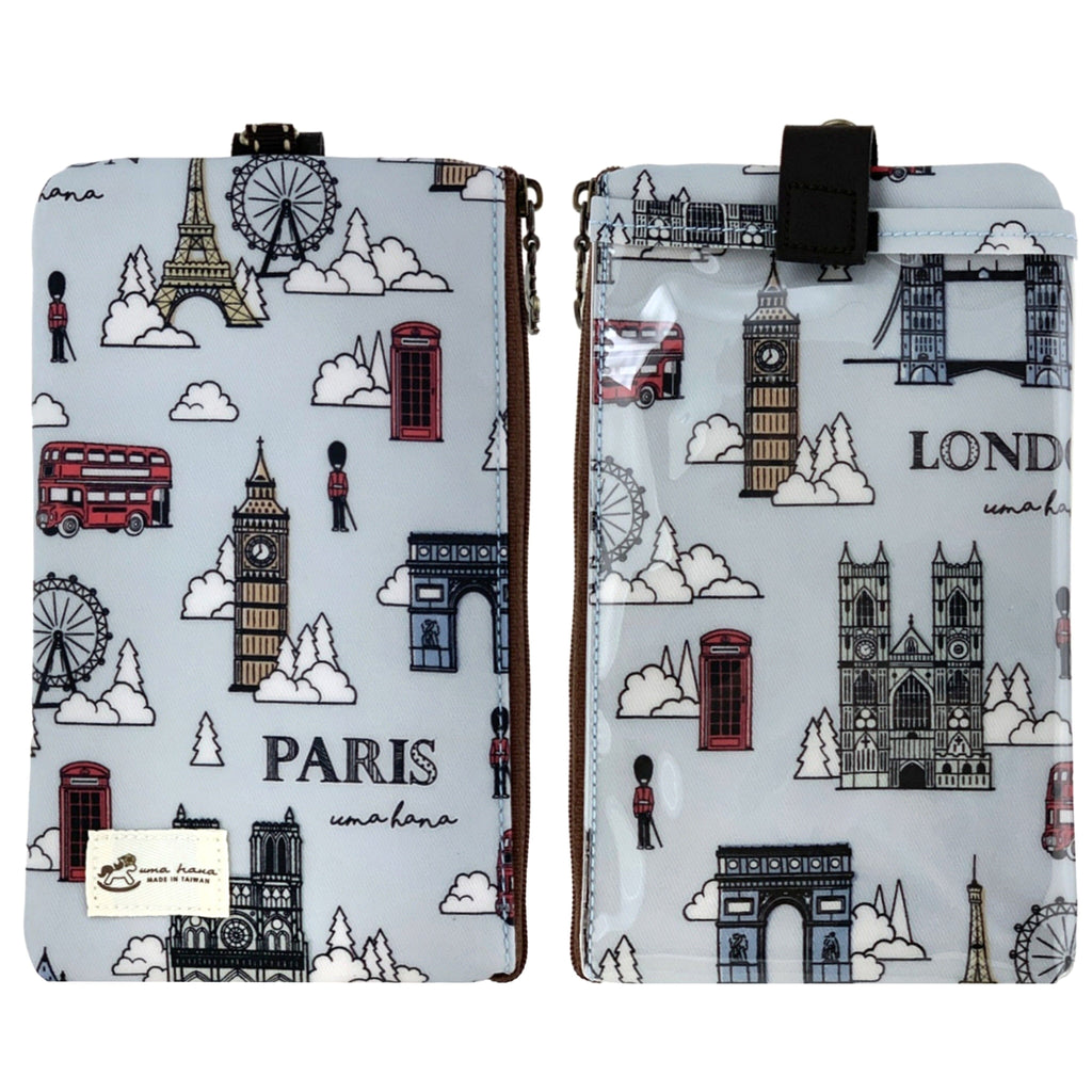 Gray London Paris Phone Pouch Phone Pouch Tworgis 