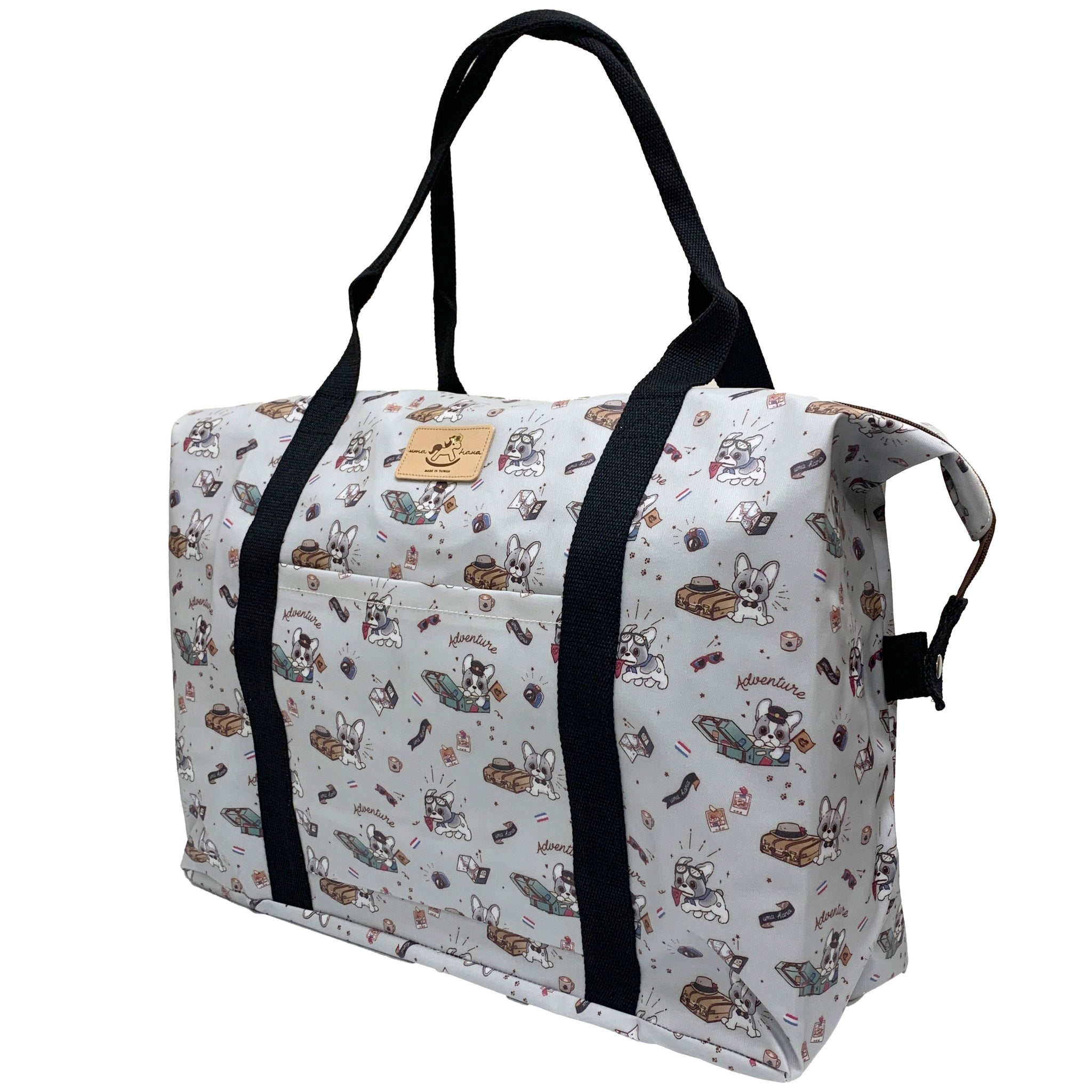 Gray Travel Frenchie Extra Large Travel Tote Tote Tworgis 