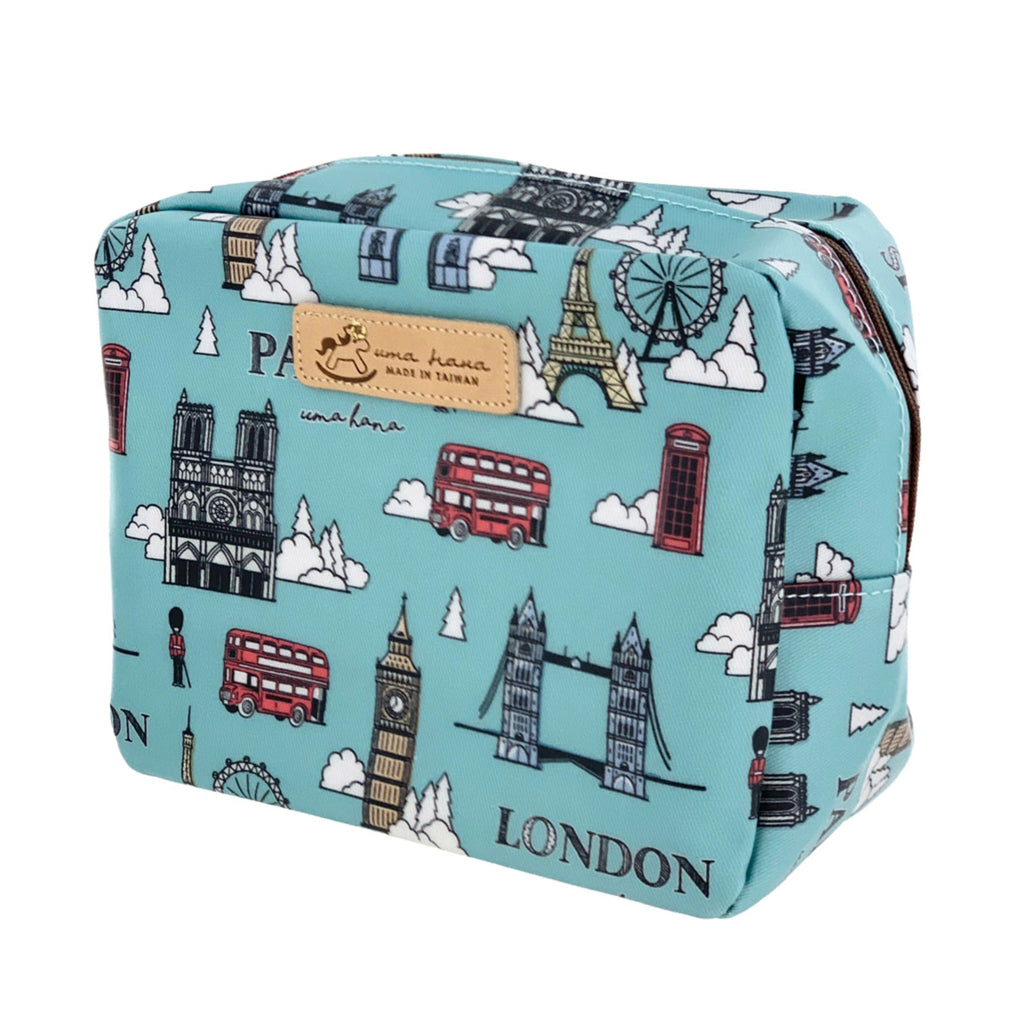 Green London Paris Cube Cosmetic Bag