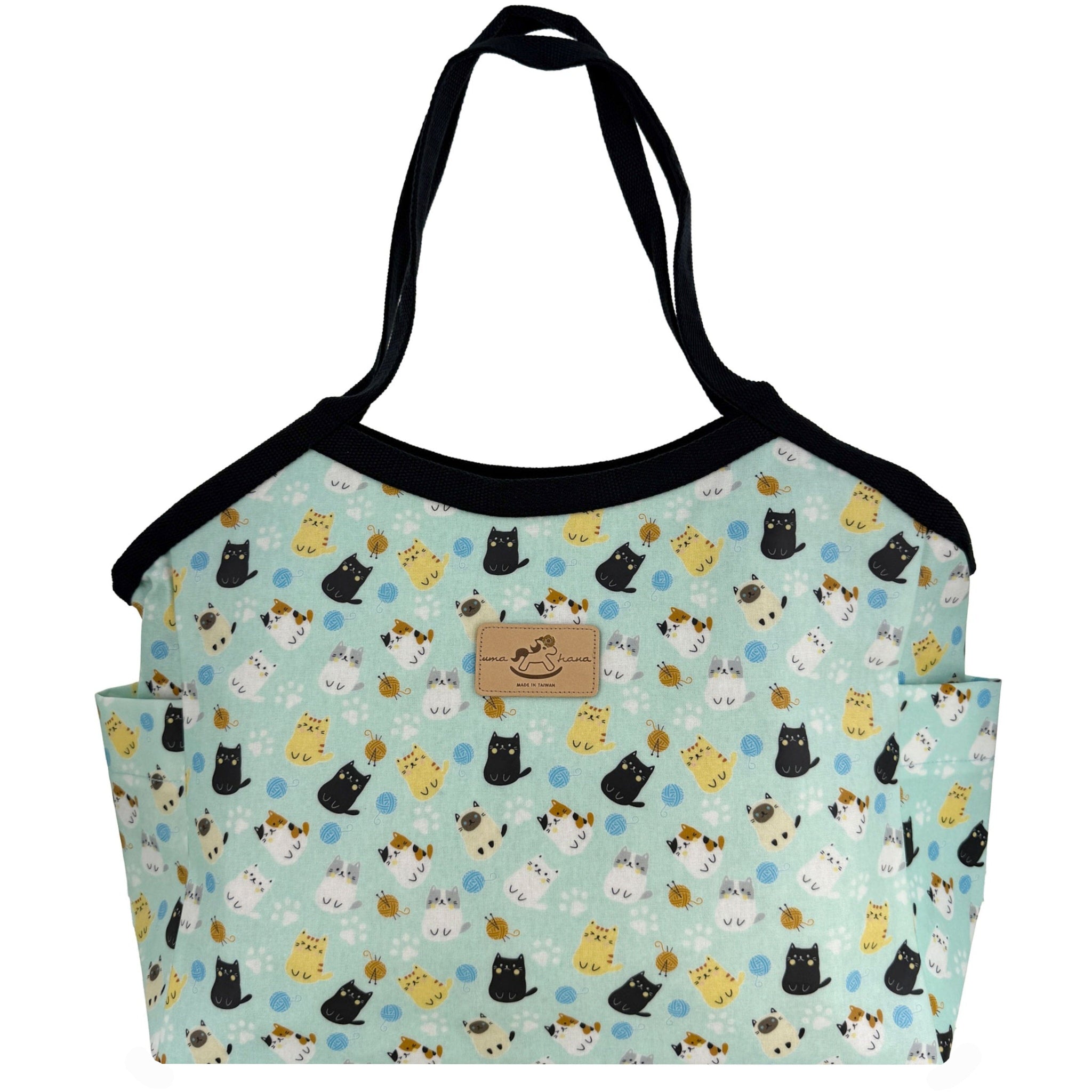 Mint Green Yarn Kittens Trapeze Shoulder Tote Tote Tworgis 