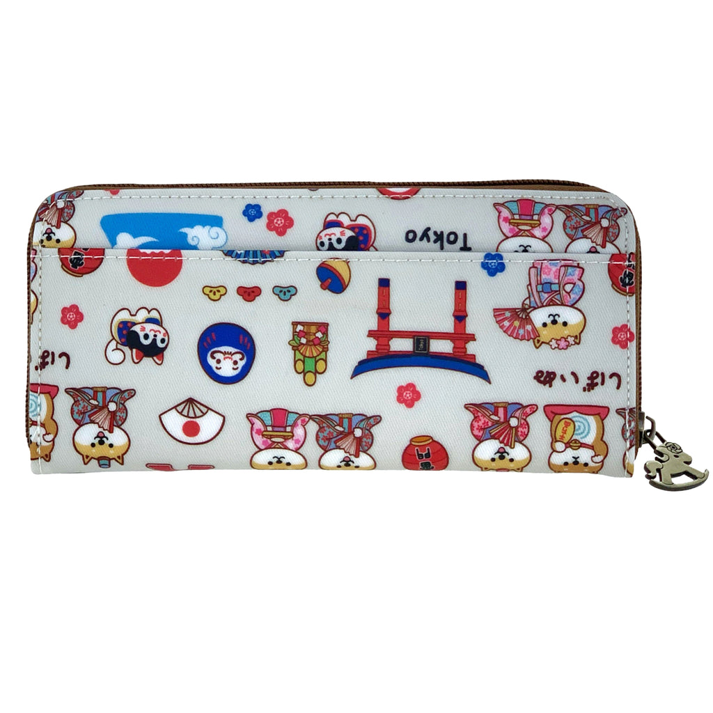 Moonlit Gray Shiba Japan Long Wallet Wallet Tworgis 